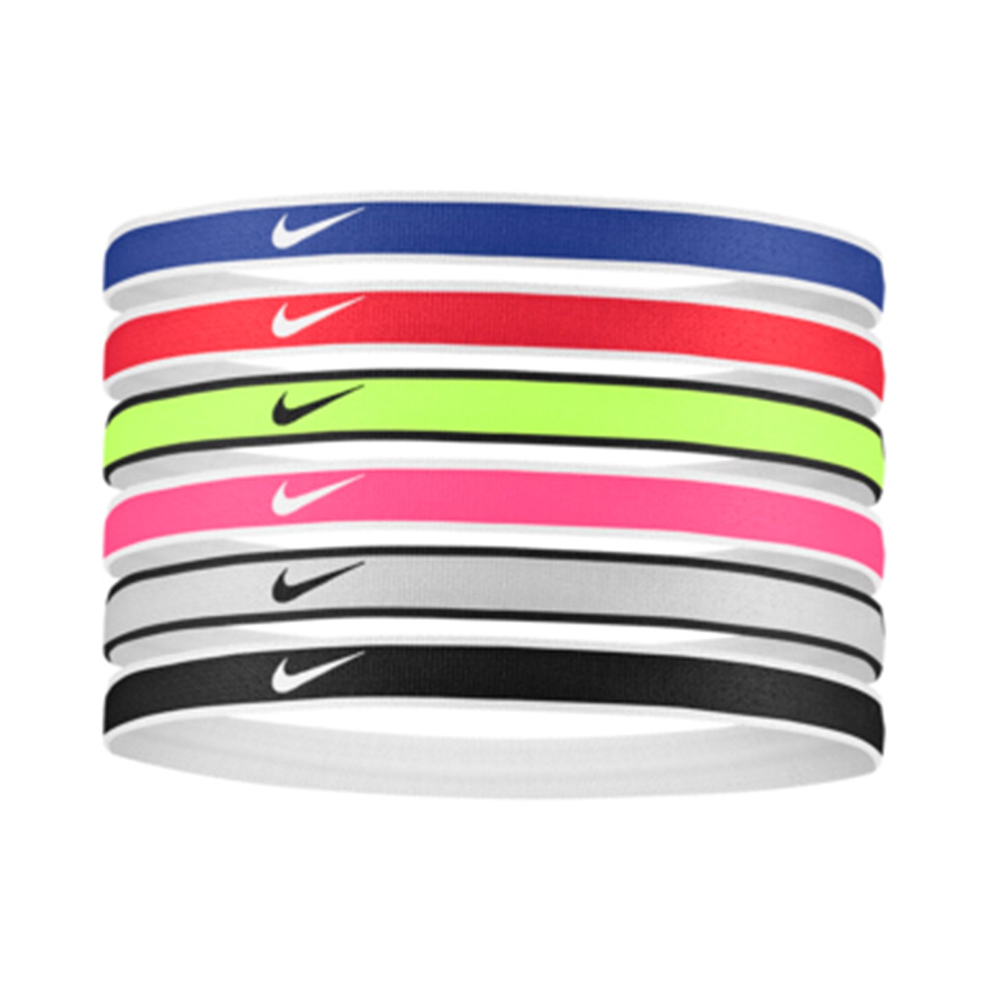 Nike Swoosh Sport Tipped Bandeau Pack De 6-Rouge,Bleu Nike Swoosh Sport Tipped Bandeau Pack De 6-Rouge,Bleu