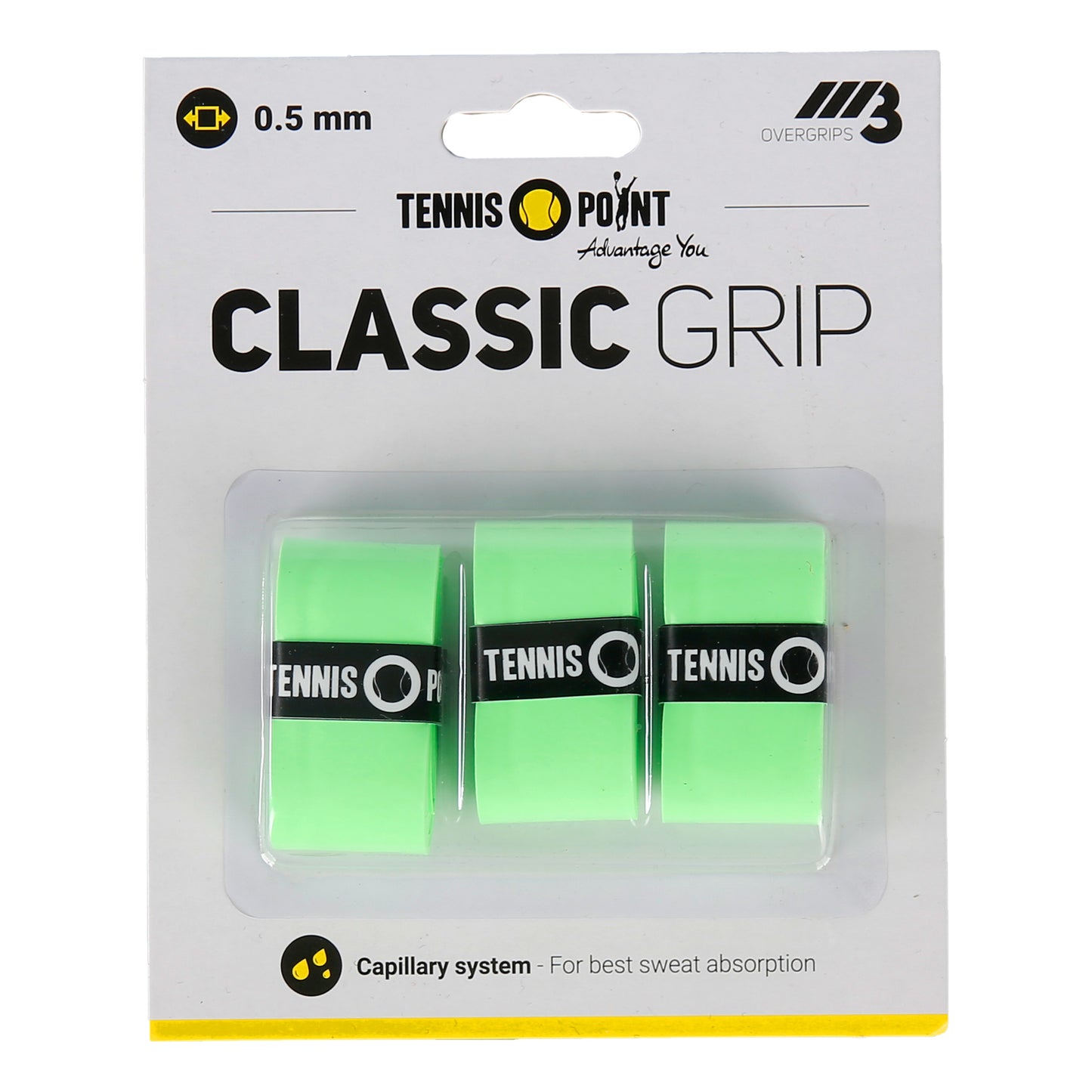 Tennis-Point Classic Grip Pack de 3 - vert Tennis-Point Classic Grip Pack de 3 - vert