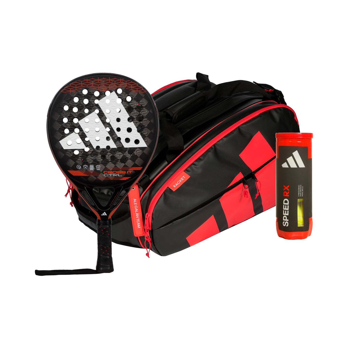 adidas Pack de 3 Cross It Ctrl plus sac de raquettes, + tube de balles adidas Pack de 3 Cross It Ctrl plus sac de raquettes, + tube de balles