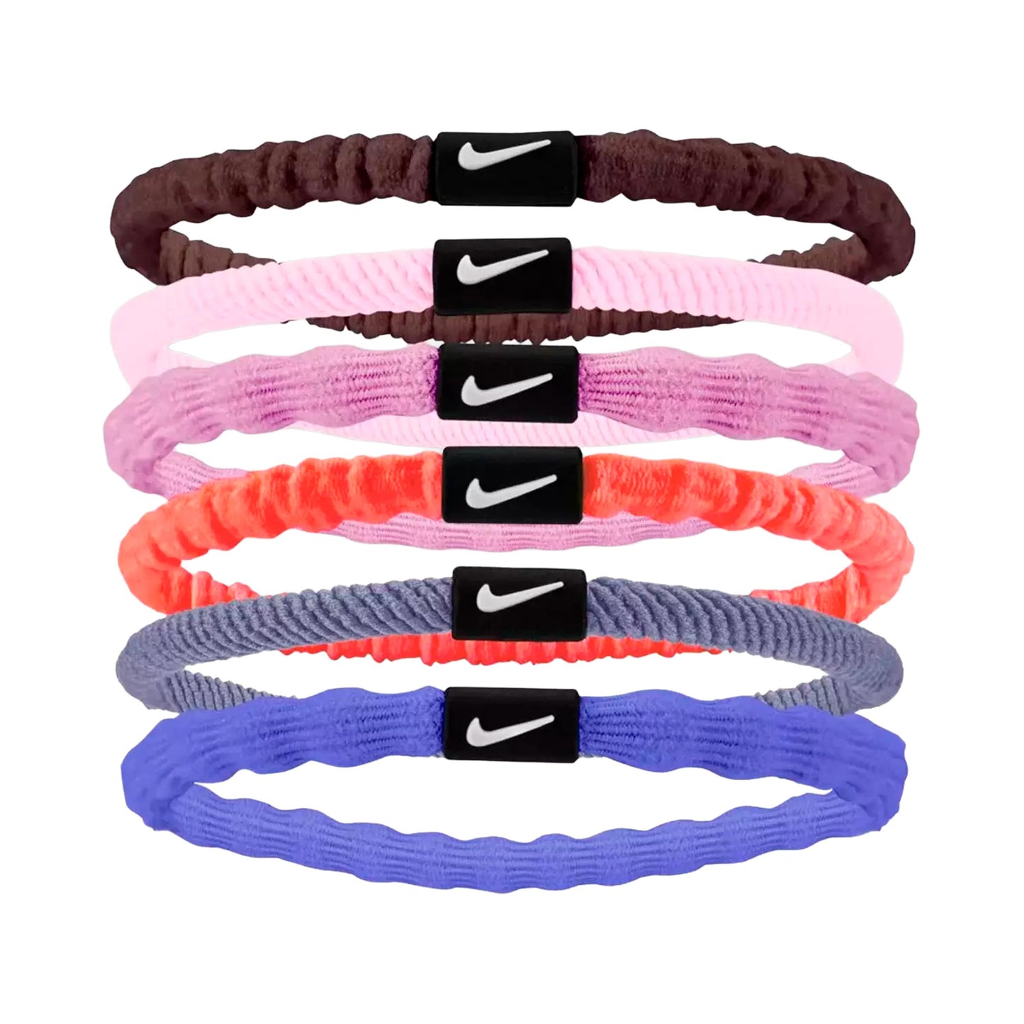 Nike Flex Hair Tie Bandeau Pack de 6 Unisex - rose, blanc Nike Flex Hair Tie Bandeau Pack de 6 Unisex - rose, blanc