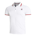 Core Button Piro Polo Hommes-Blanc,Rouge