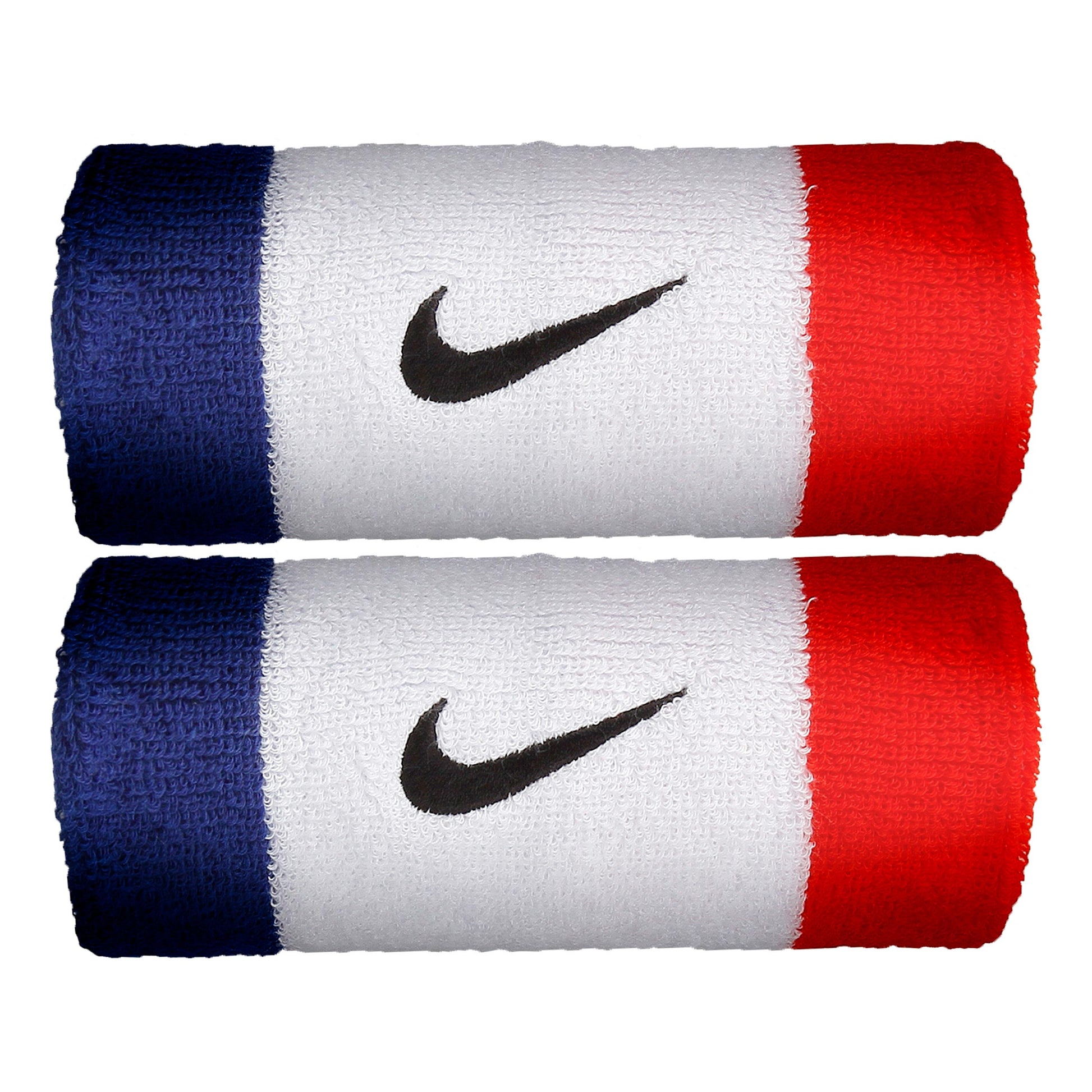 Nike Swoosh Doublewide Poignet Pack de 2 unités Unisex - blanc, bleu