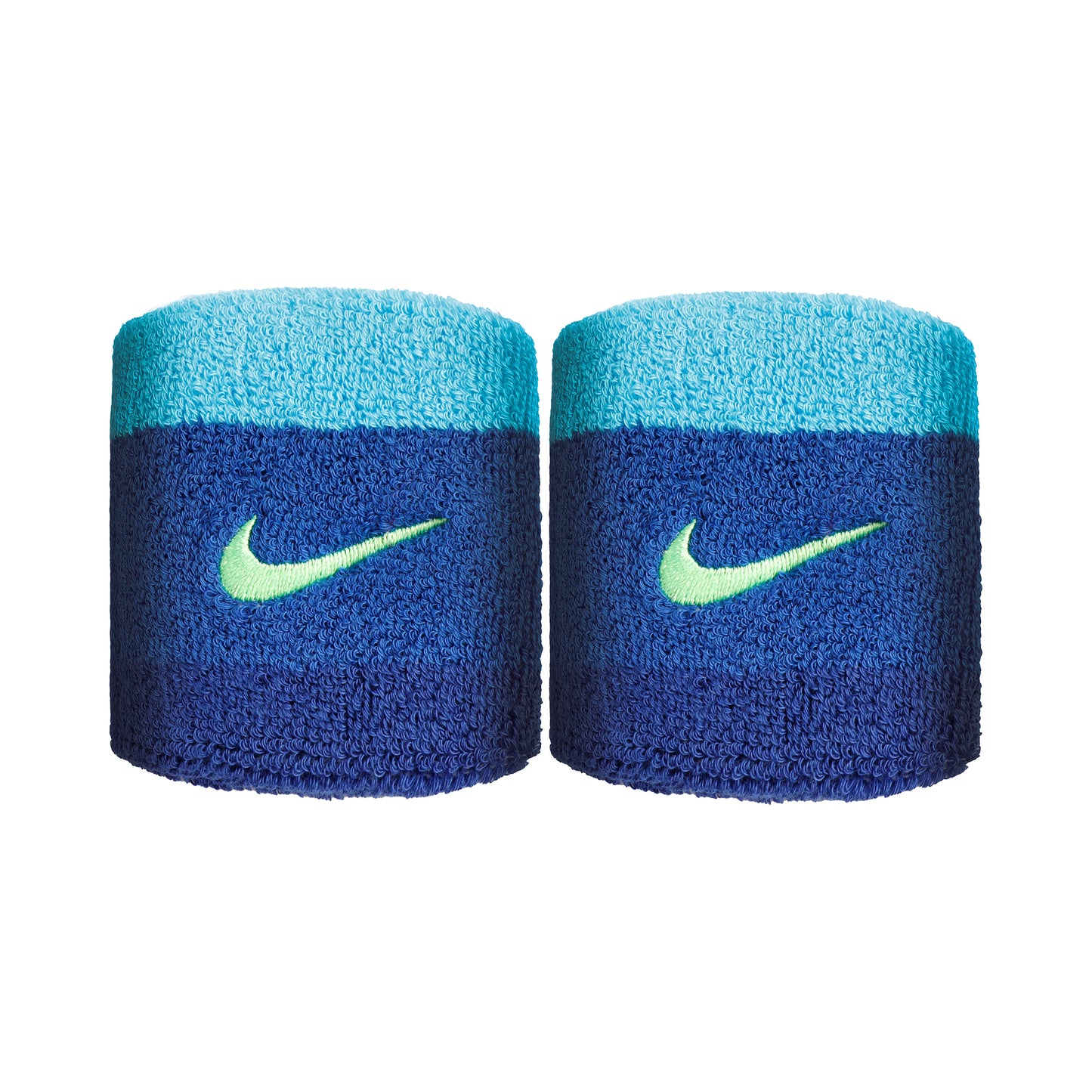 Nike Swoosh Poignet Pack de 2 unités court - bleu, vert