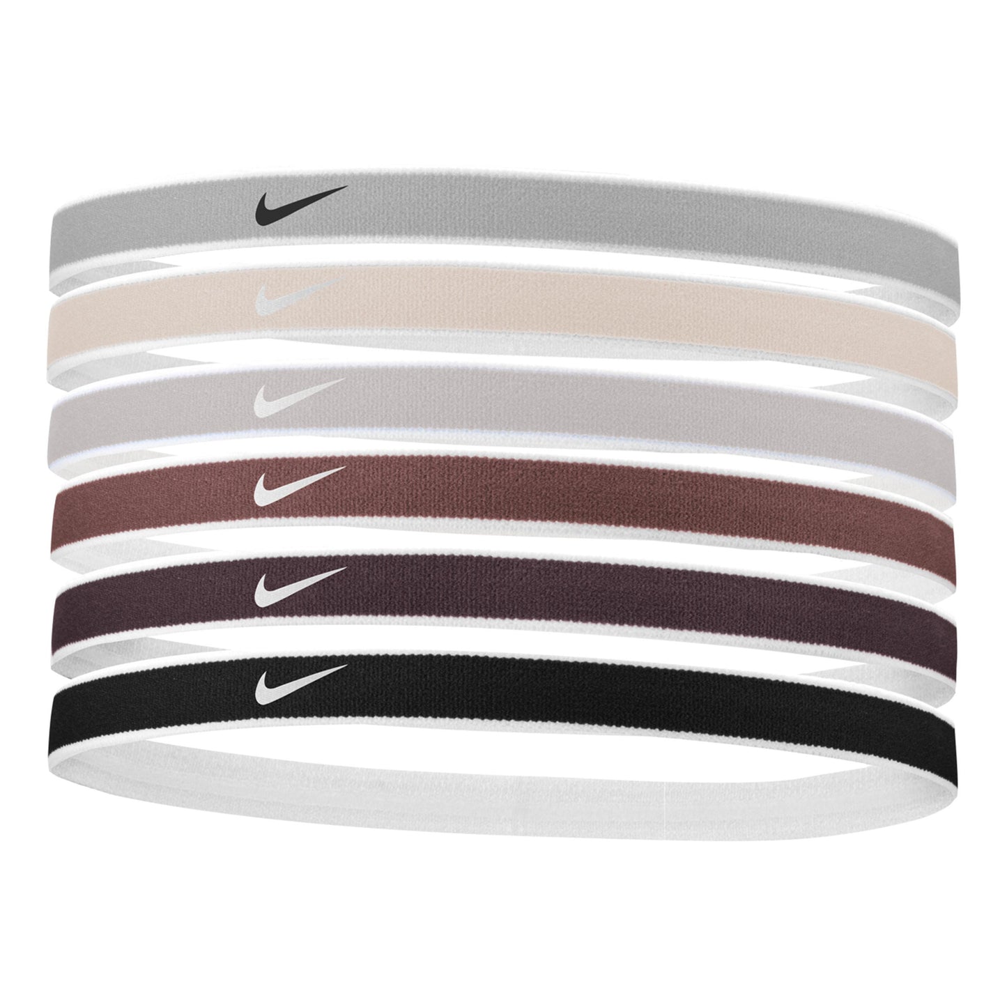 Nike Swoosh Sport Tipped Bandeau Pack de 6 Unisex - crème, noir