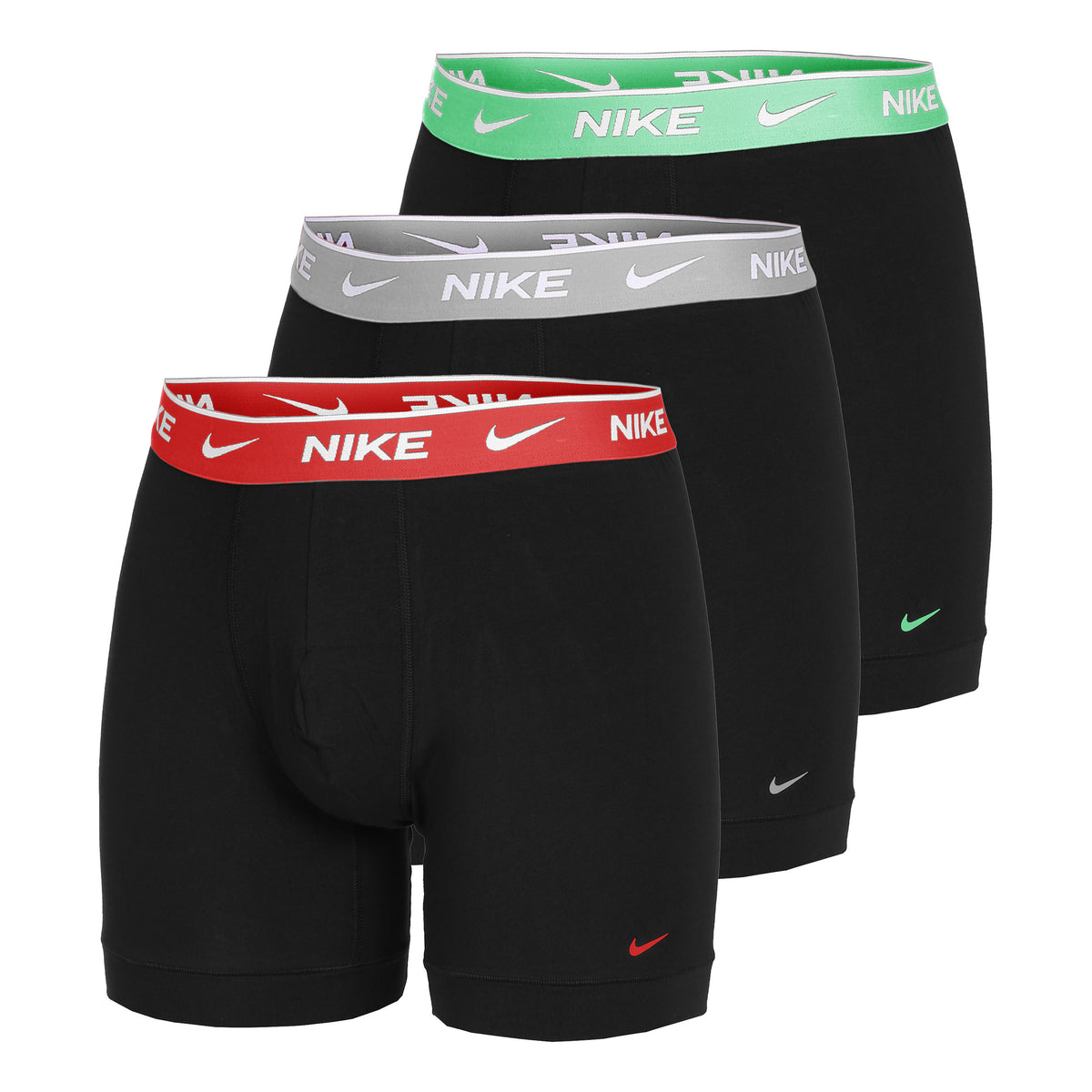 Nike Everyday Cotton Stretch Caleçon Pack de 3 Hommes - noir, multicouleur