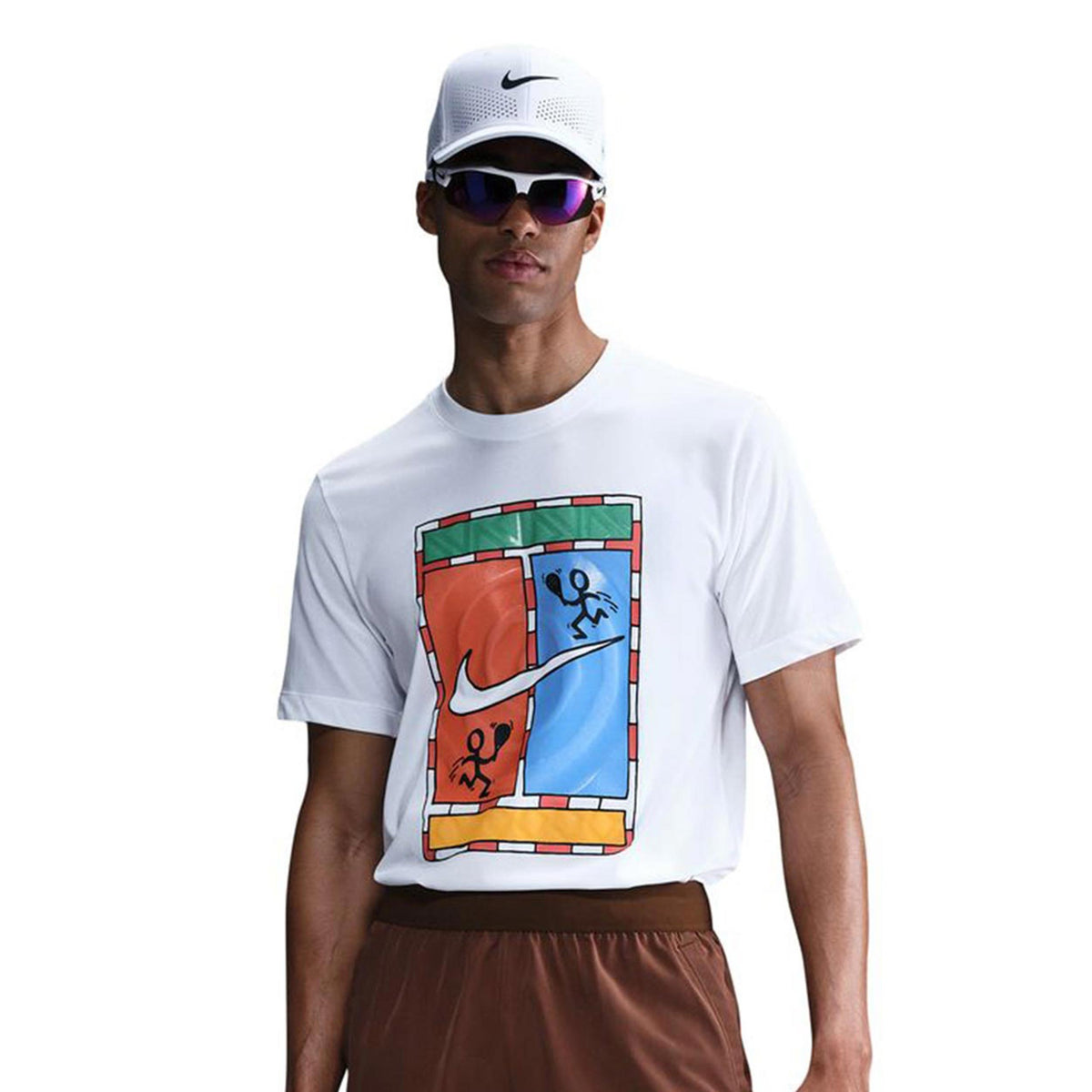 Nike Court Dri-FIT Court T-shirt Hommes - blanc, multicouleur