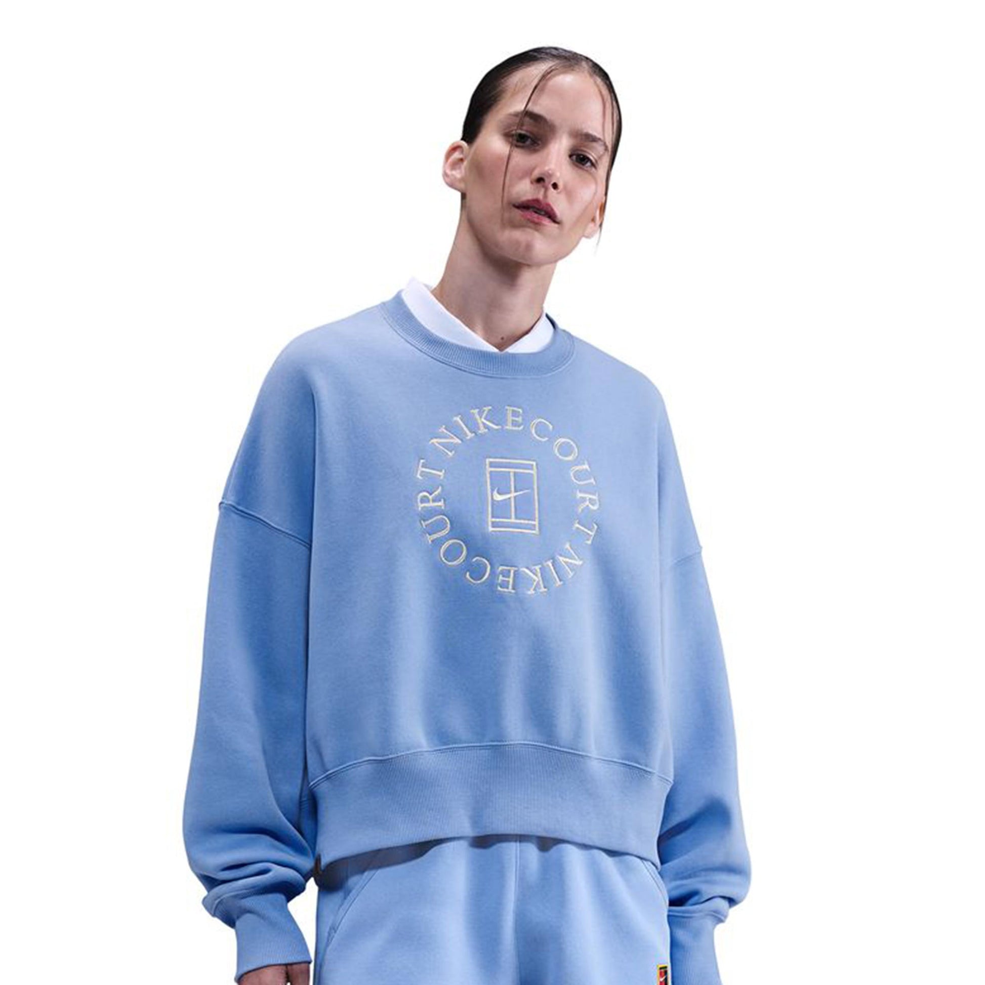 Nike Court Phoenix Over-Oversized Crew Heritage Sweat-shirt Femmes-Bleu