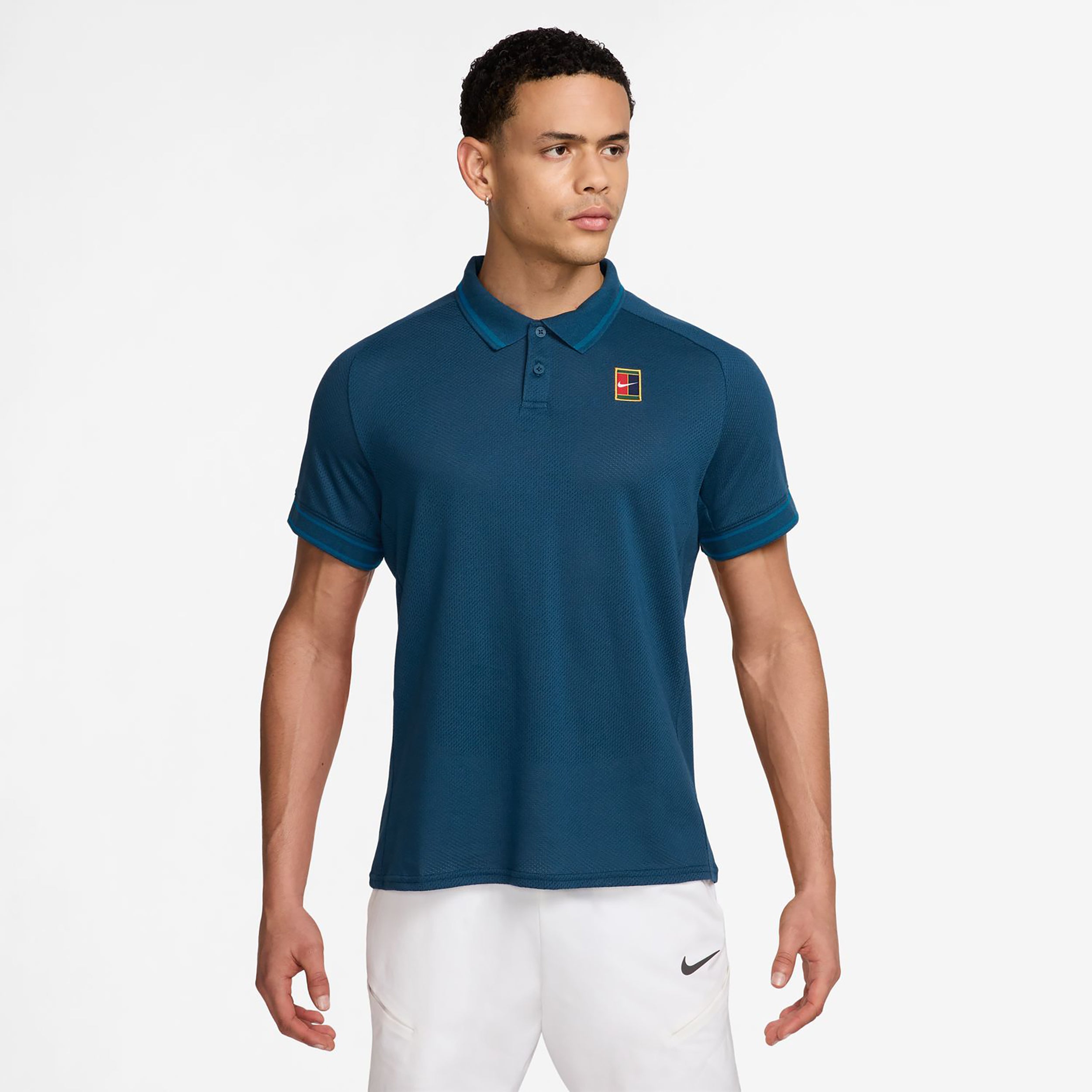 Nike Court Heritage Polo Hommes-Bleu Gris, Vert