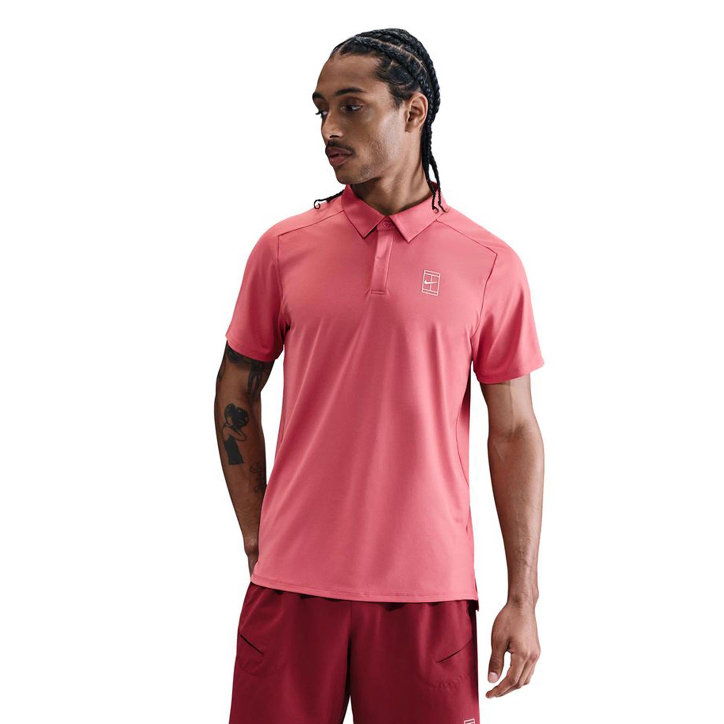 Nike Court Dri-Fit Advantage Polo Hommes-Berry
