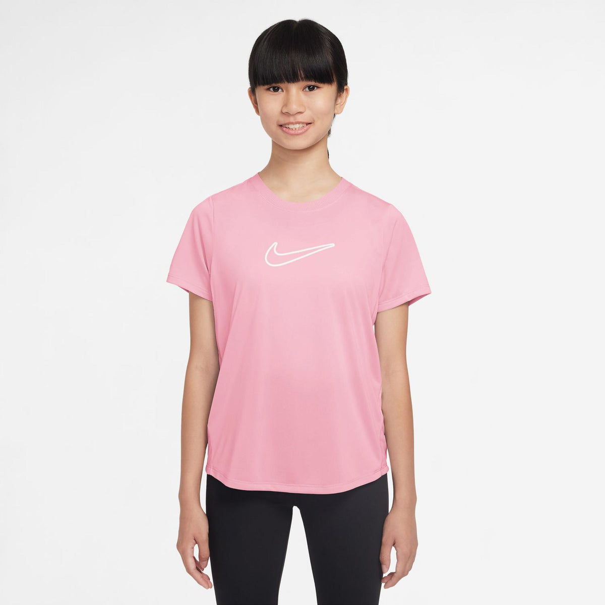 Nike Dri-Fit One T-shirt Filles-Rosé, Blanc