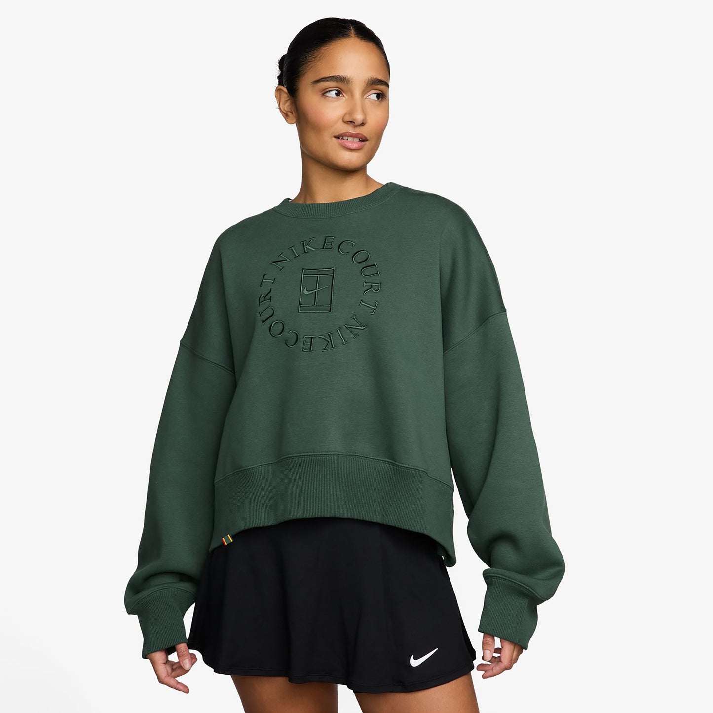 Nike Court Phoenix Over-Oversized Crew Heritage Sweat-shirt Femmes-vert foncé