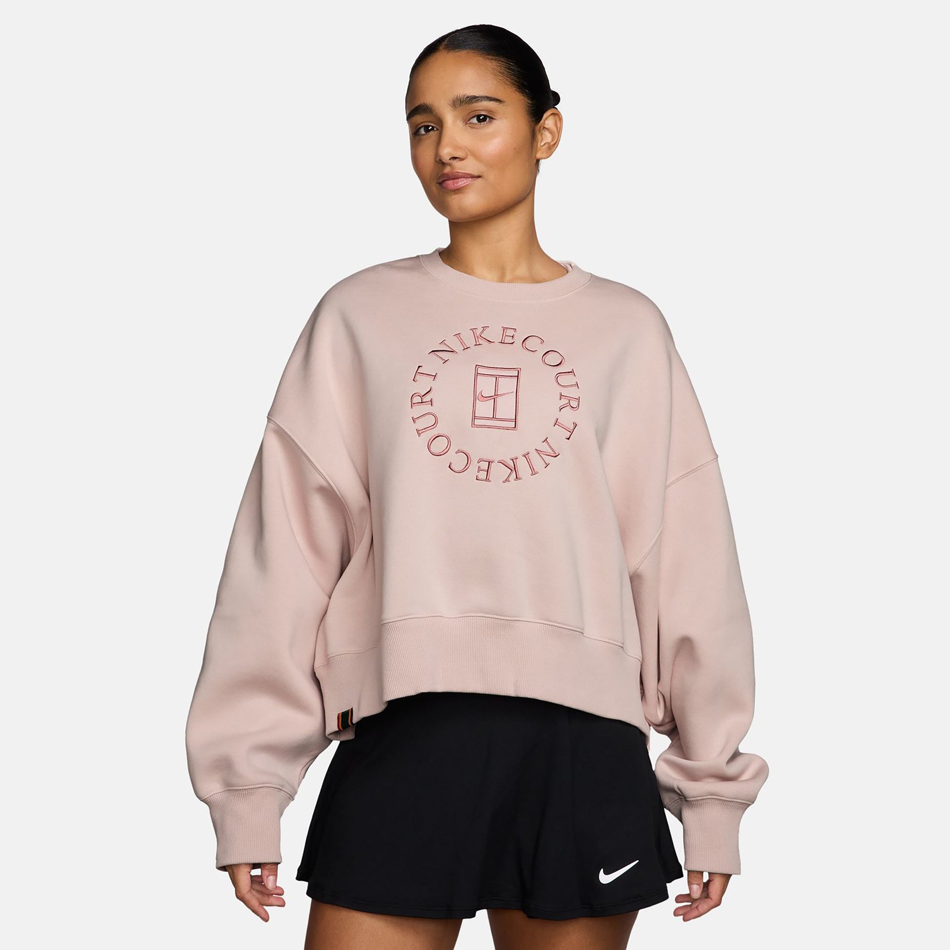 Nike Court Phoenix Over-Oversized Crew Heritage Sweat-shirt Femmes - vieux rose, mauve