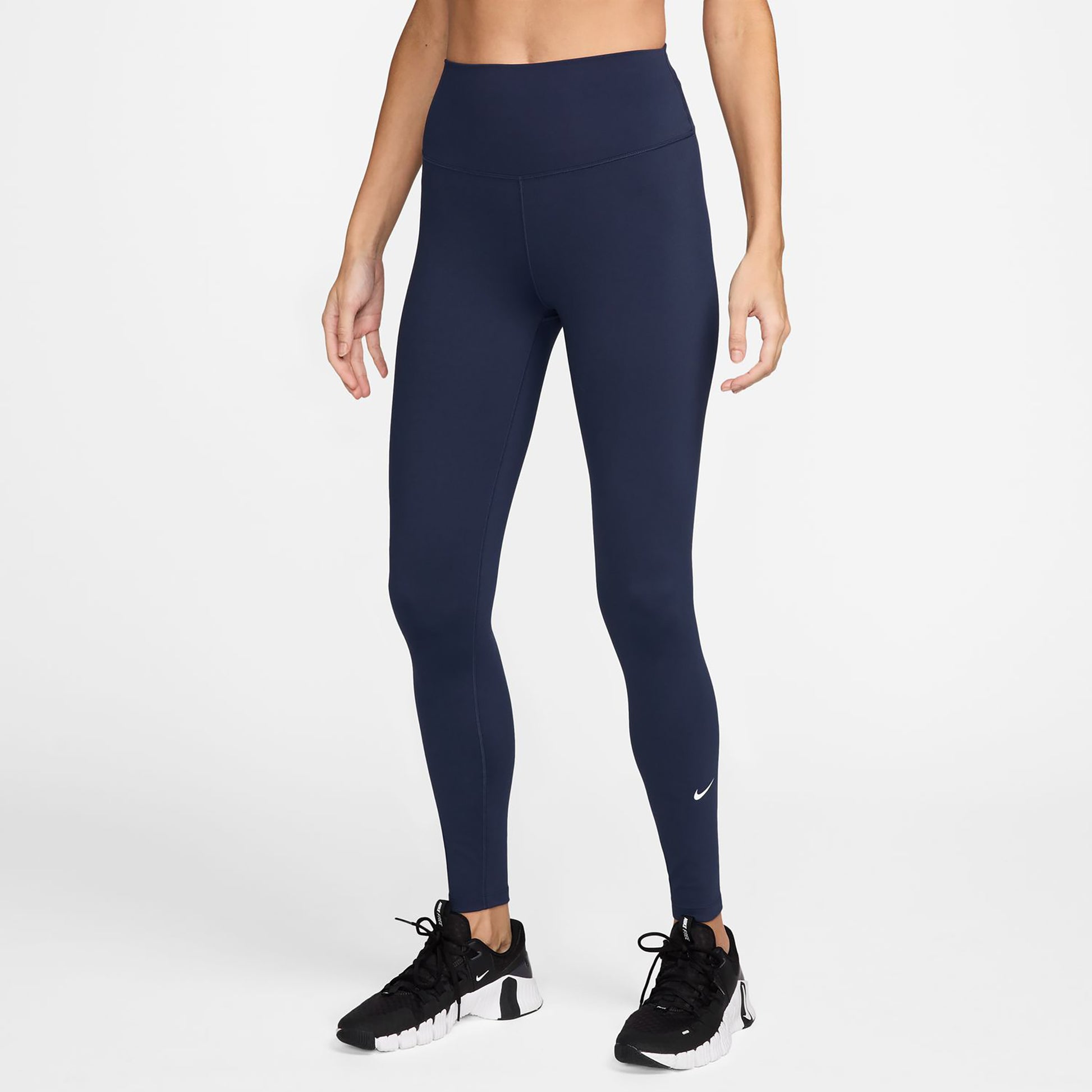 Nike Dri-FIT One High Rise Collant tight Femmes - bleu foncé, blanc