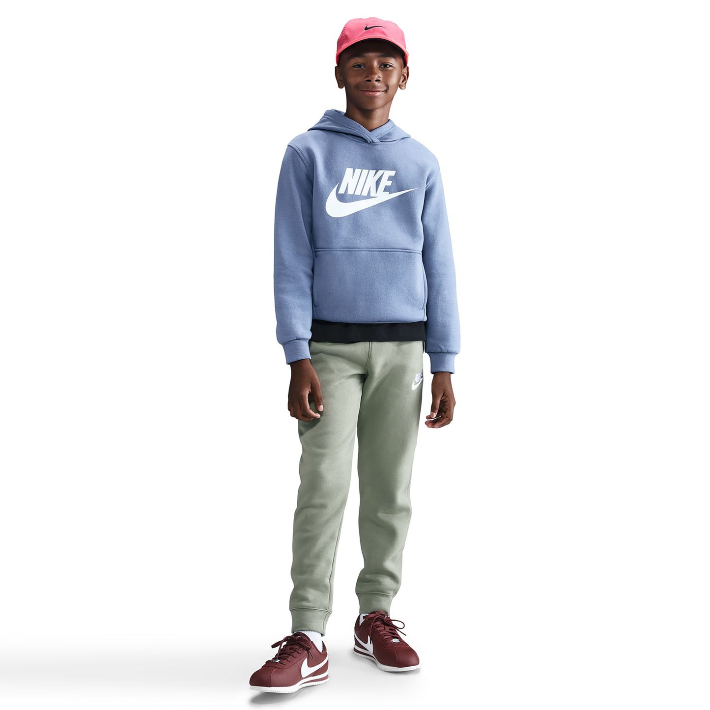 Nike Club Fleece Sweat à capuche Enfants-bleu gris,blanc