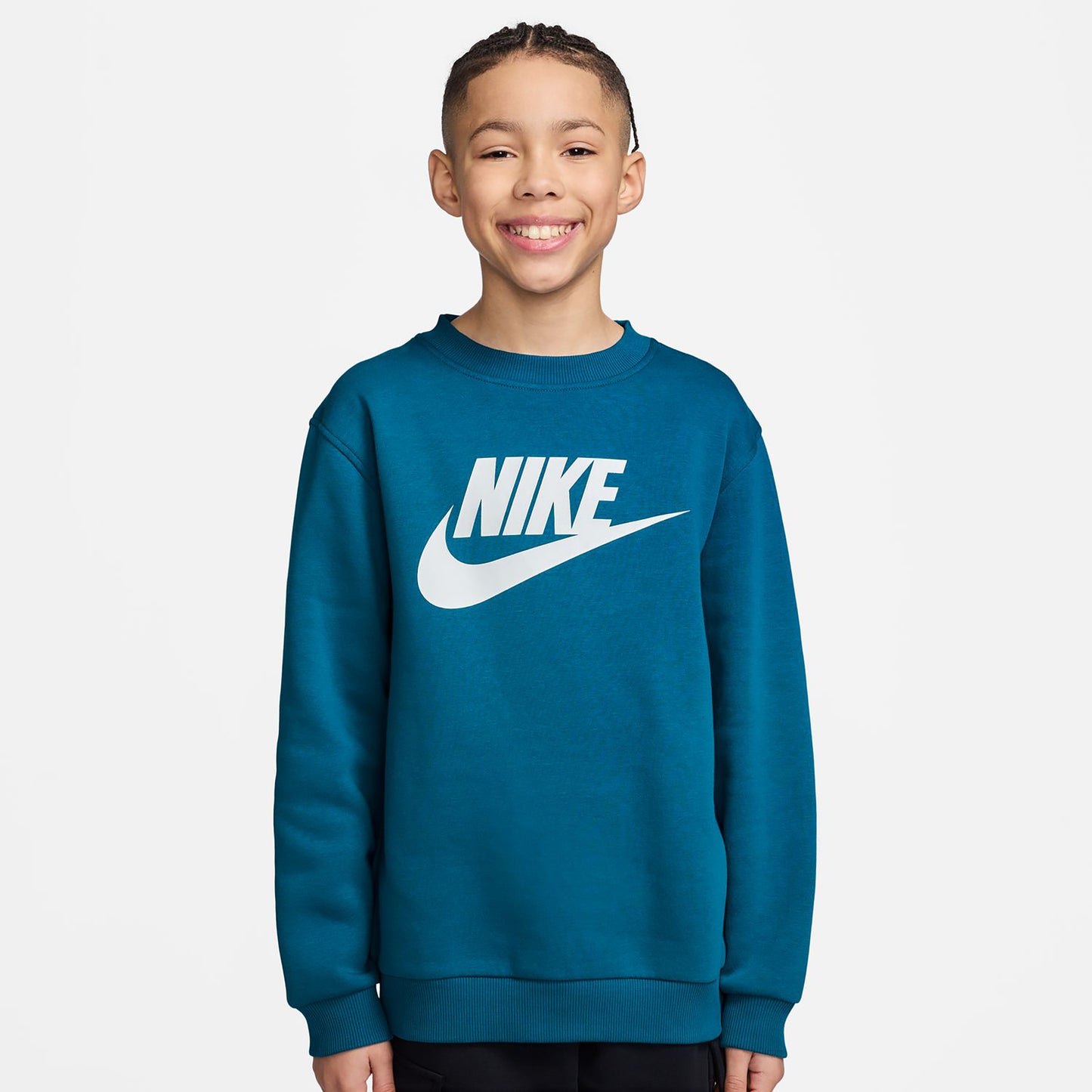 Nike Club Fleece Crew Sweat-shirt Enfants - bleu, blanc