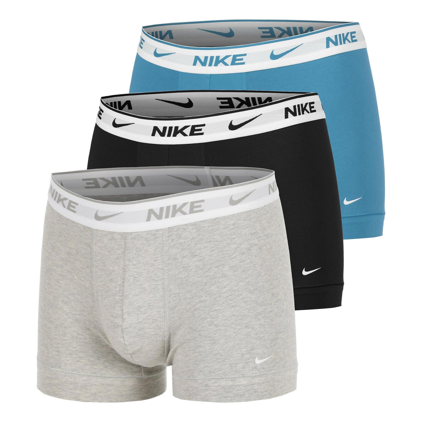 Nike Everyday Cotton Stretch Caleçon Pack De 3 Hommes-Gris Clair,Noir