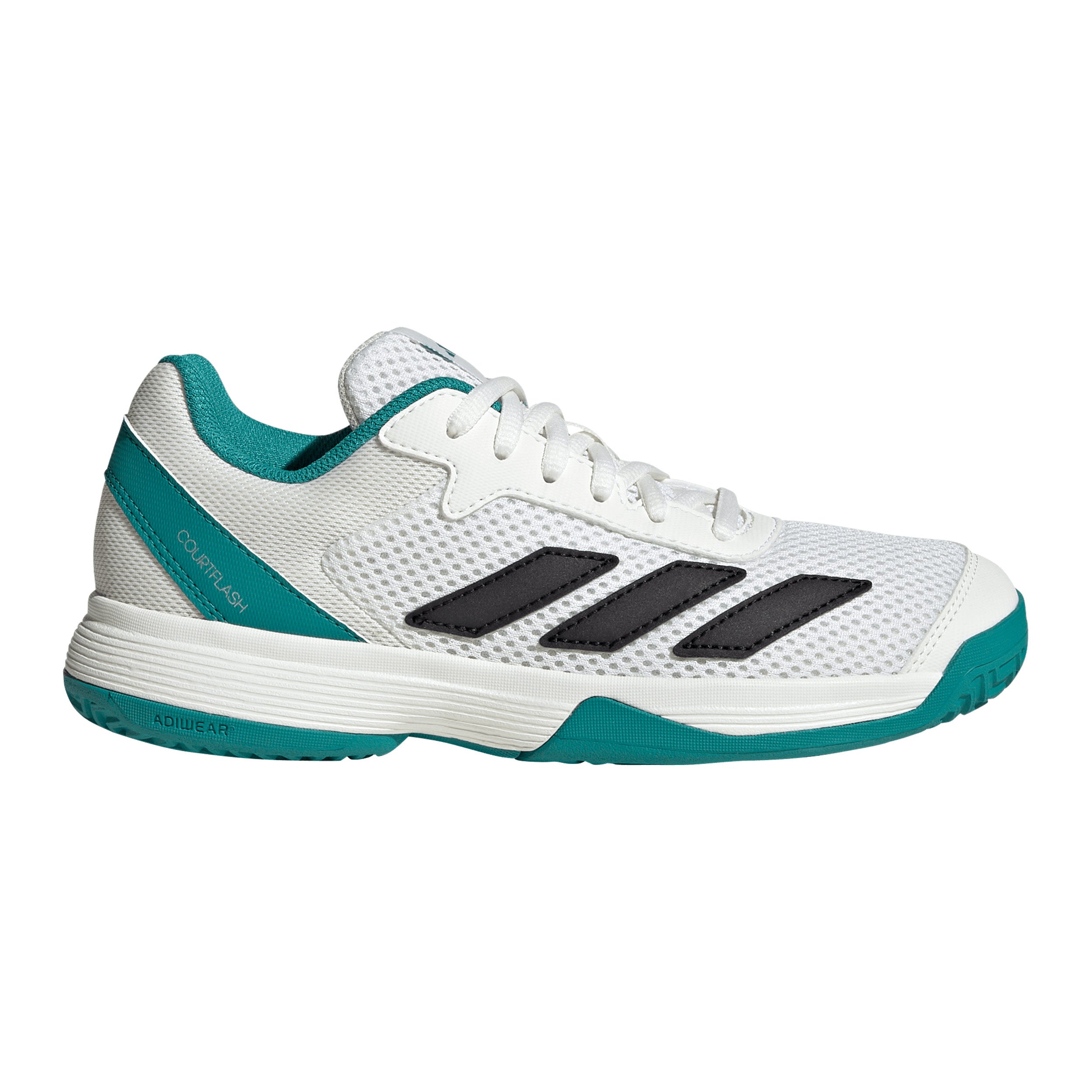 adidas Courtflash Chaussures toutes surfaces Enfants - blanc, bleu petrol
