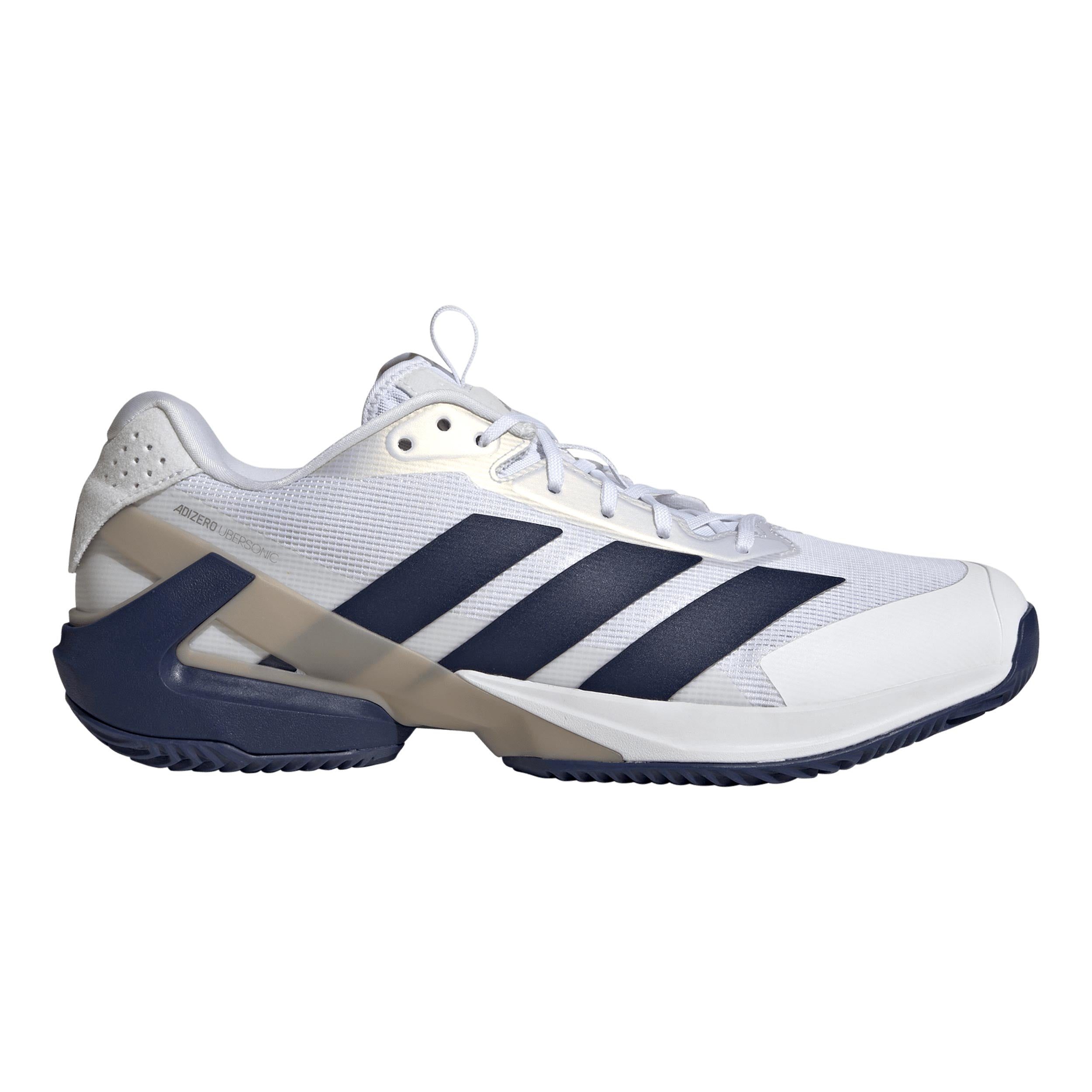 adidas adizero Ubersonic 5 Chaussure terre battue Hommes - blanc, bleu foncé