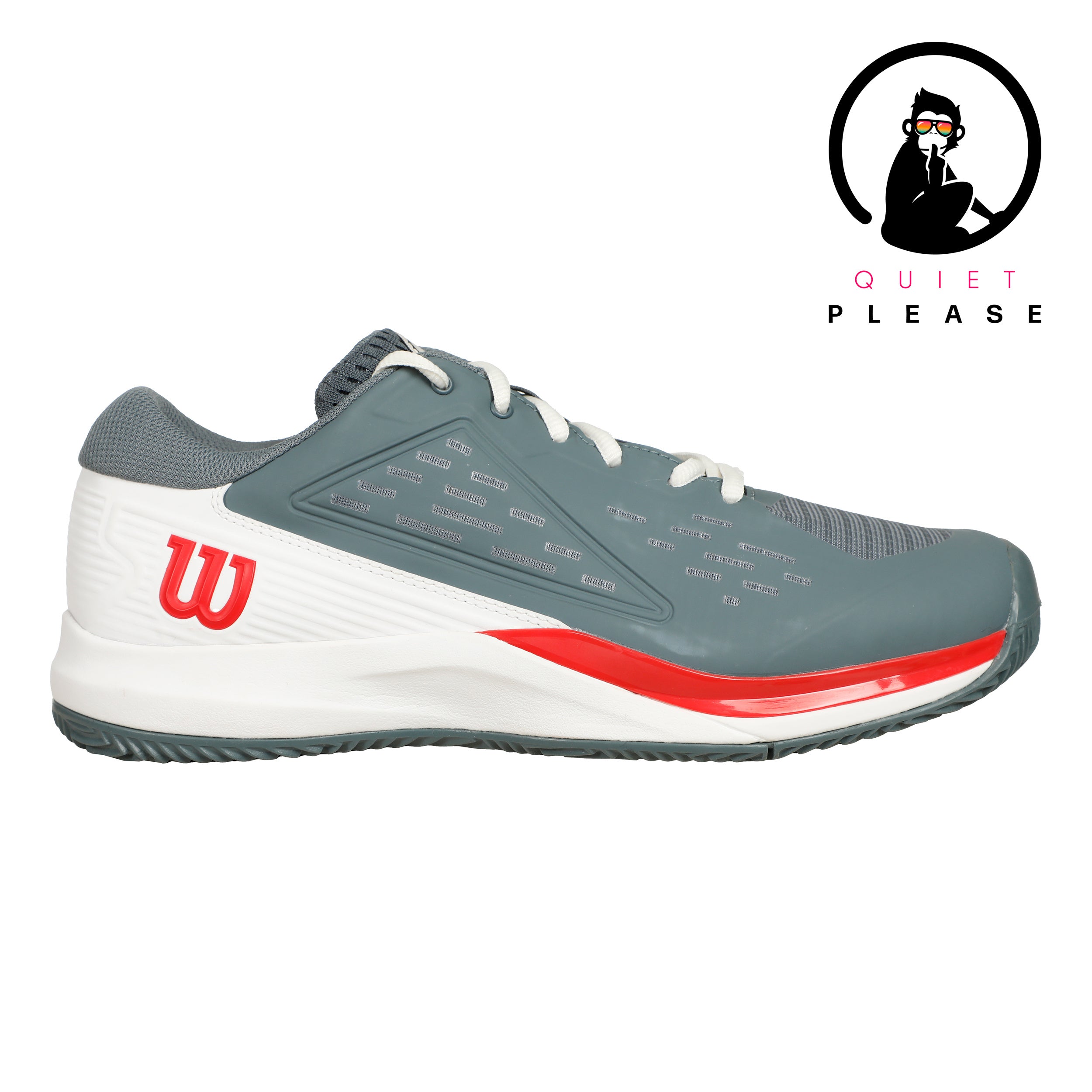 Wilson Rush Pro Ace Quiet Please Chaussure Terre Battue Hommes-Gris,Orange