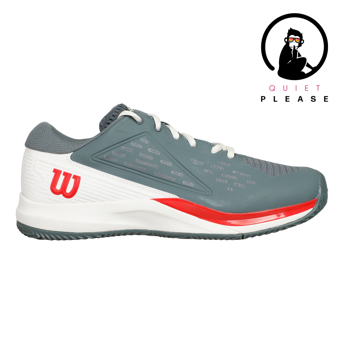 Wilson Rush Pro Ace Quiet Please Chaussure Terre Battue Hommes-Gris,Orange
