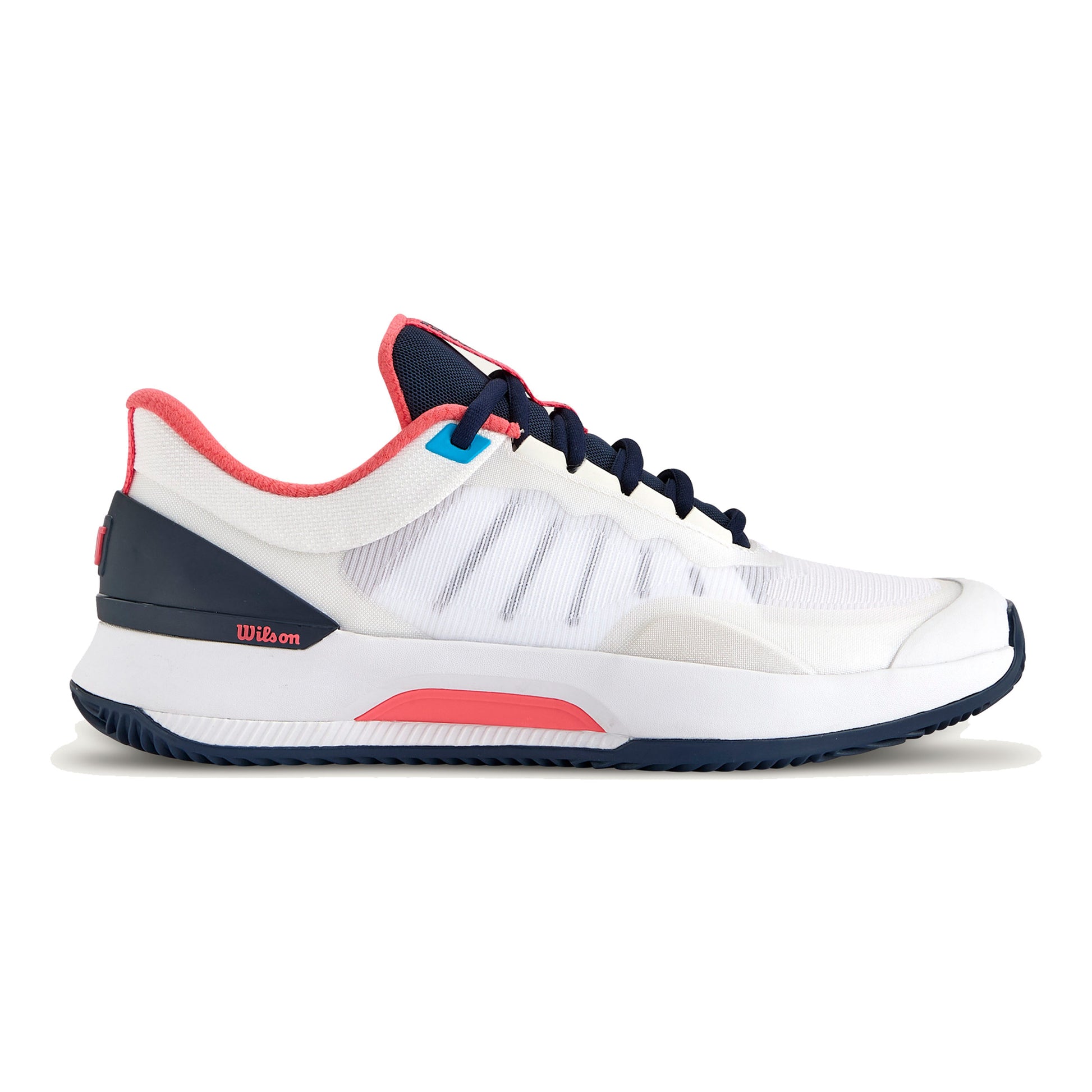 Wilson Intrigue Tour Chaussure Terre Battue Femmes-Blanc,Bleu Foncé