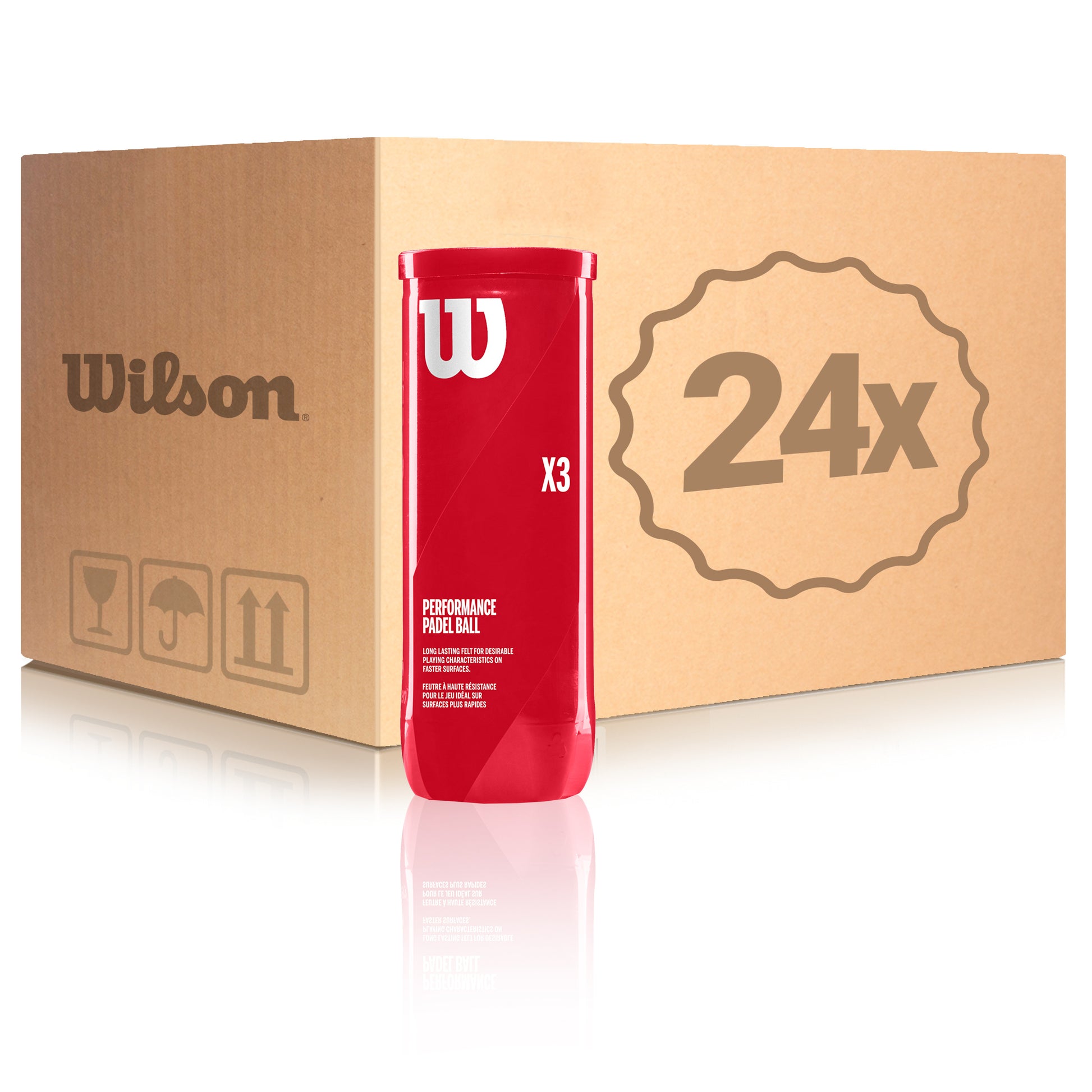 Wilson 24 Tubes de 3 Padel X3 Ball En carton