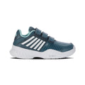 Court Express Strap Omni Chaussures Toutes Surfaces Enfants-Bleu Petrol, Blanc