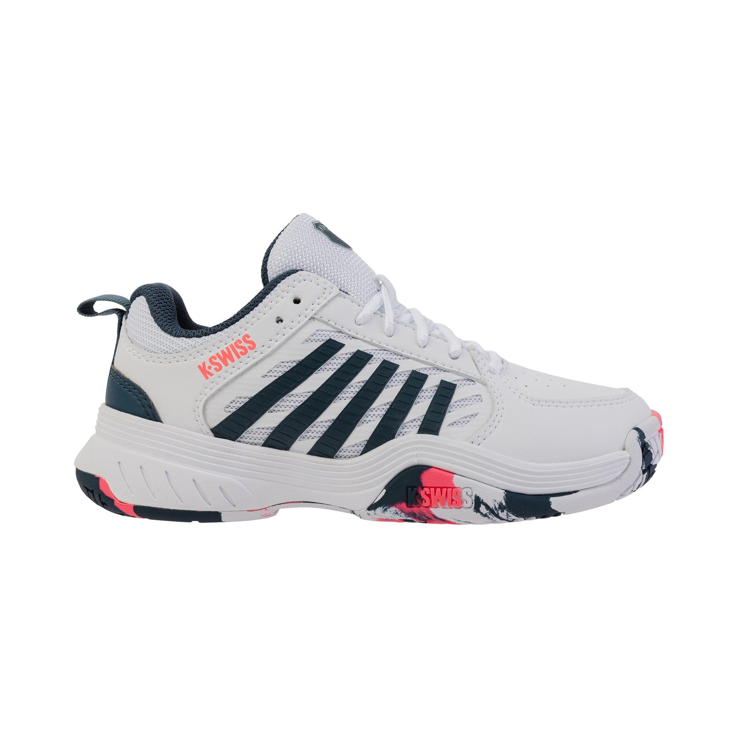 K-Swiss Court Express 2 Chaussures Toutes Surfaces Enfants-Blanc,Bleu Petrol