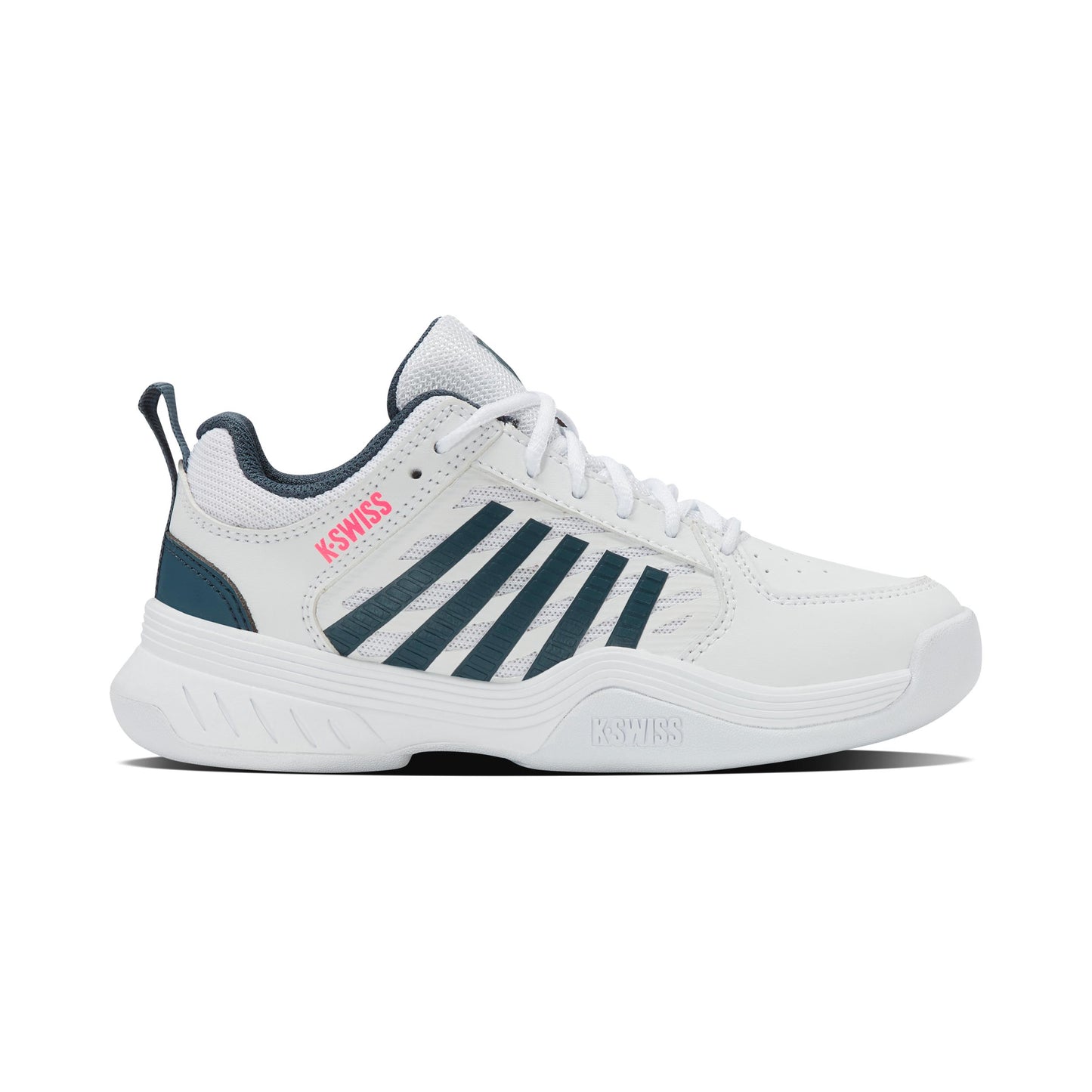 K-Swiss Court Express 2 Chaussure moquette Enfants - blanc, bleu petrol