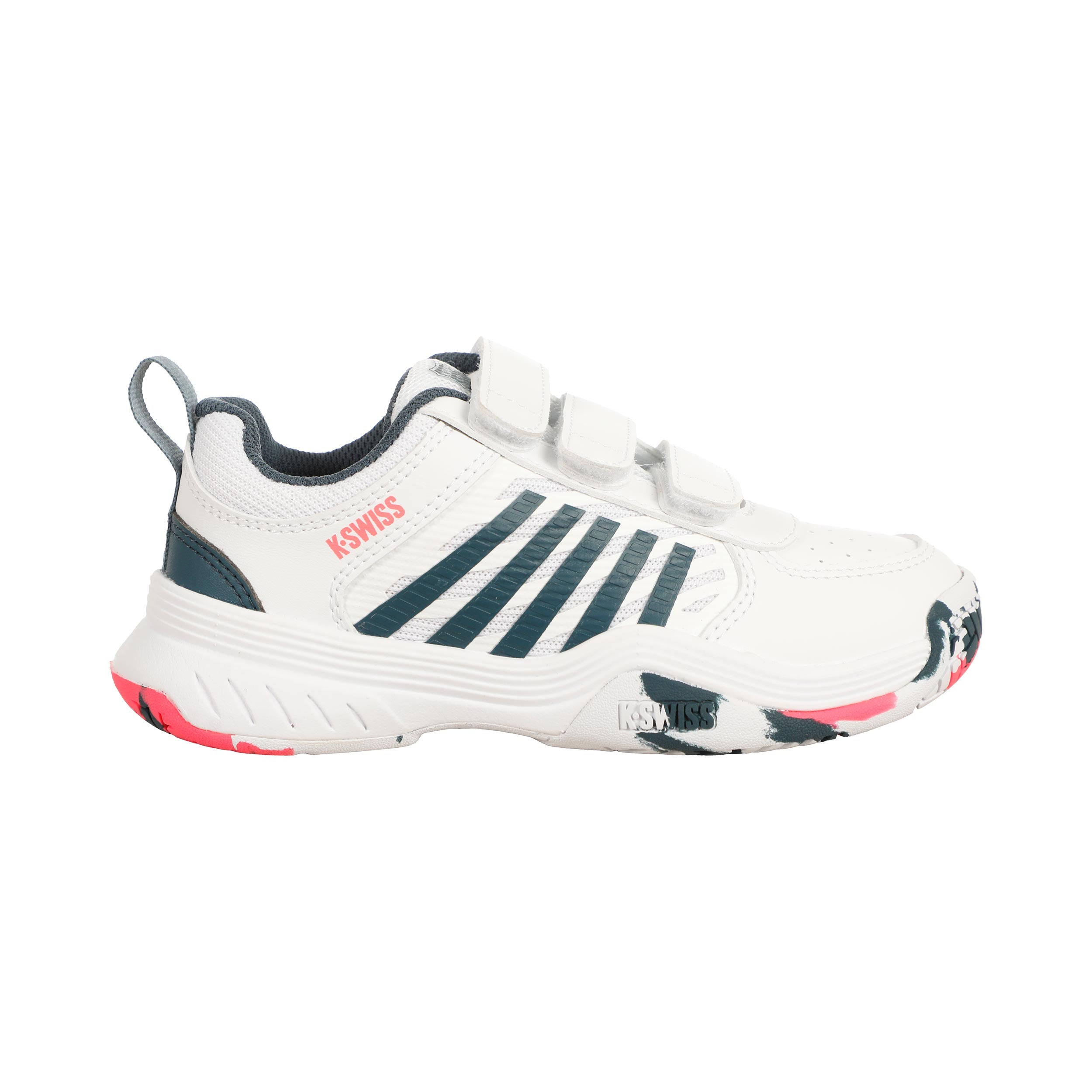 K-Swiss Court Express 2 Strap Chaussures Toutes Surfaces Enfants-Blanc,Bleu Petrol
