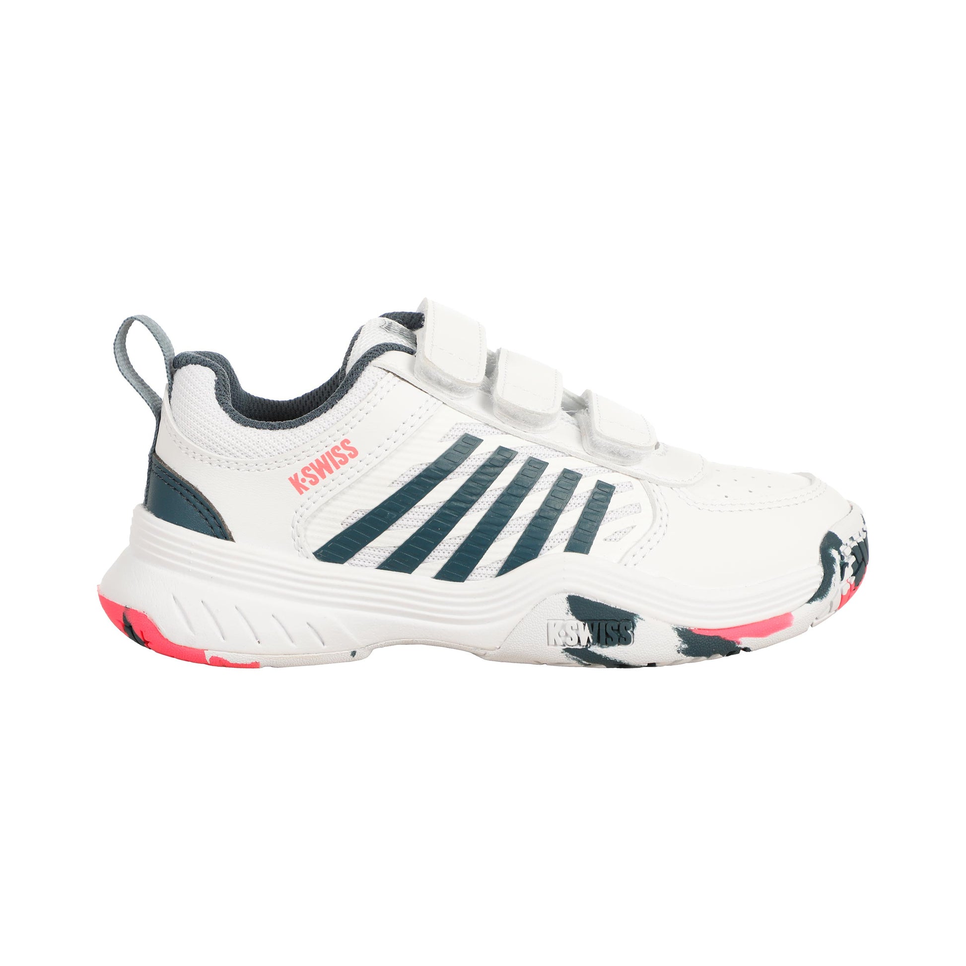 K-Swiss Court Express 2 Strap Chaussures Toutes Surfaces Enfants-Blanc,Bleu Petrol
