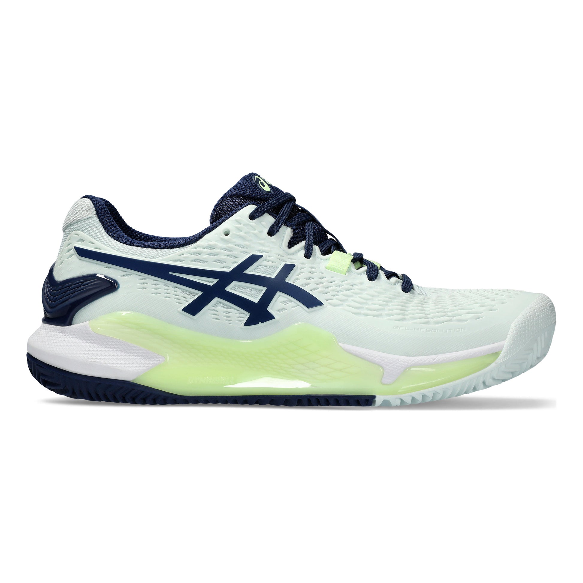 ASICS Gel-Resolution 9 Chaussure terre battue Femmes - menthe, bleu foncé