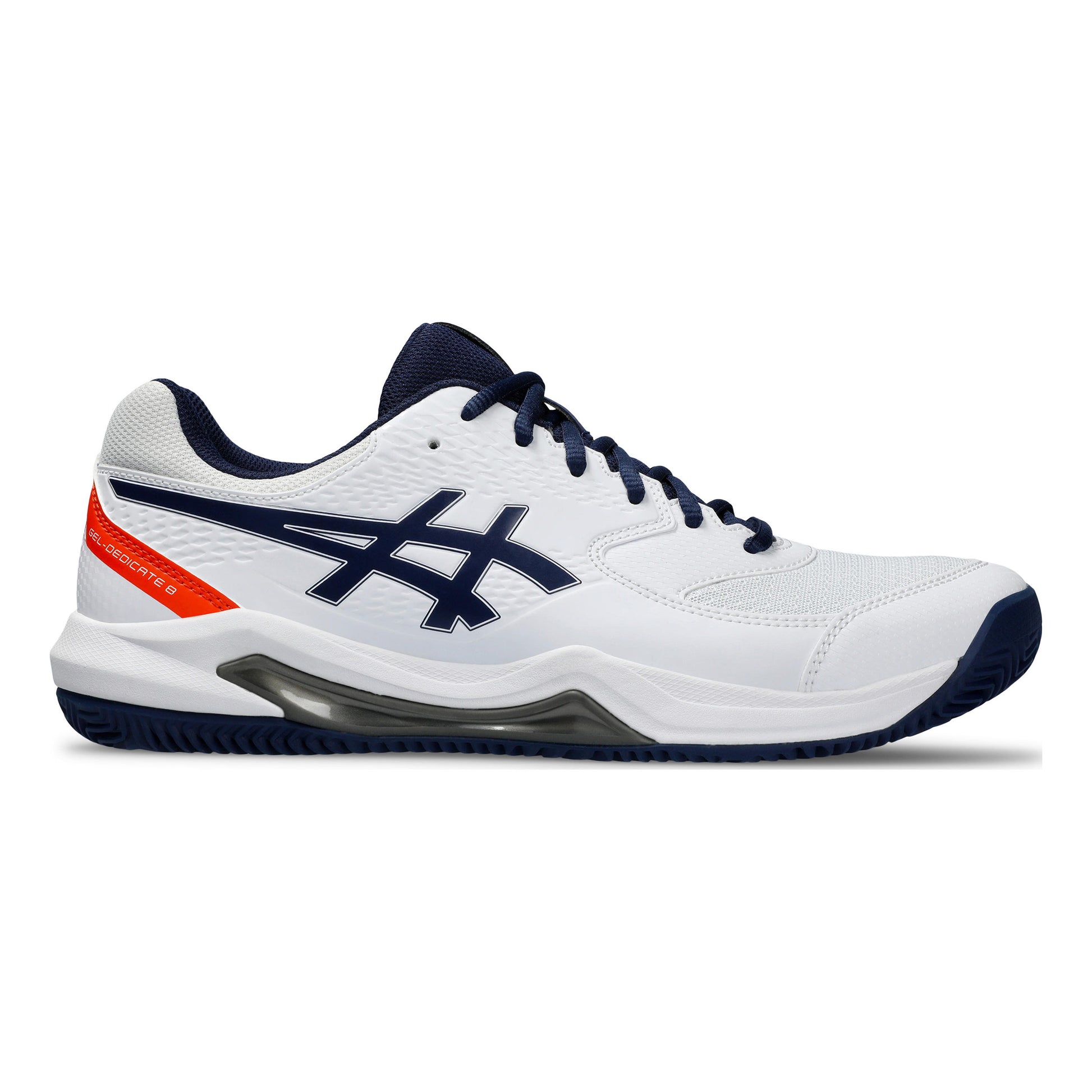 ASICS Gel-Dedicate 8 Chaussure terre battue Hommes - blanc, bleu foncé