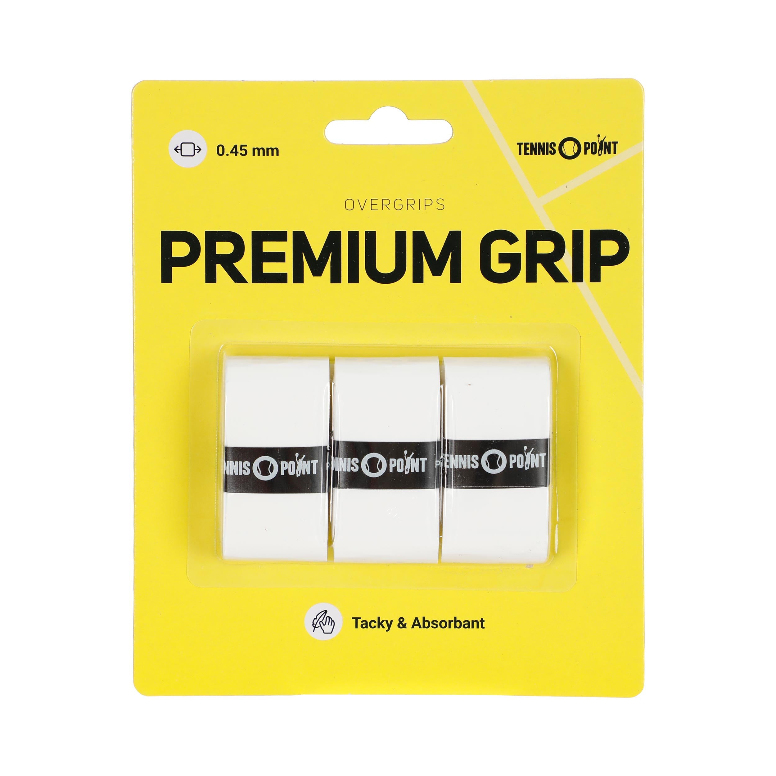 Tennis-Point Premium Grip Pack De 3-Blanc