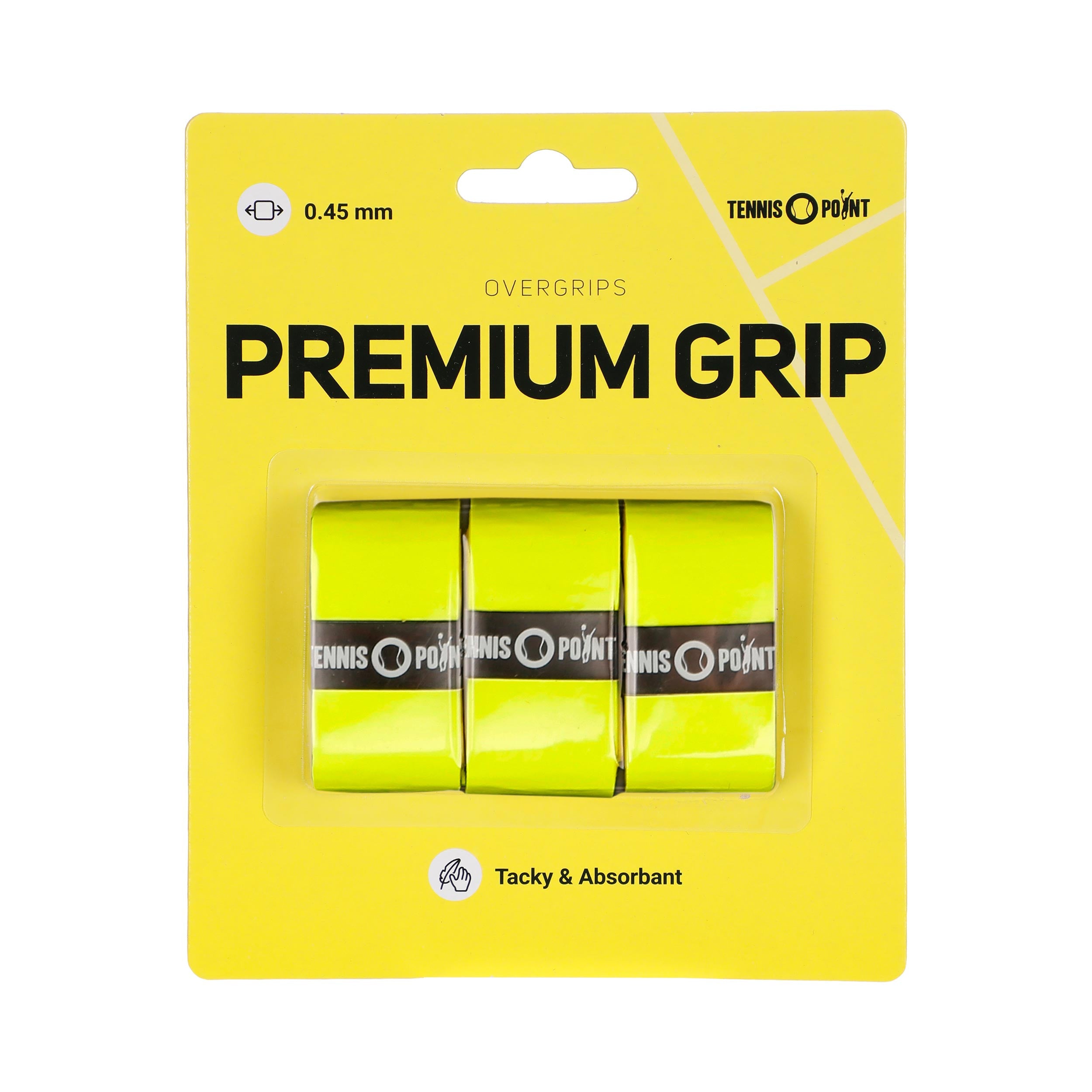 Tennis-Point Premium Grip Pack De 3-Jaune