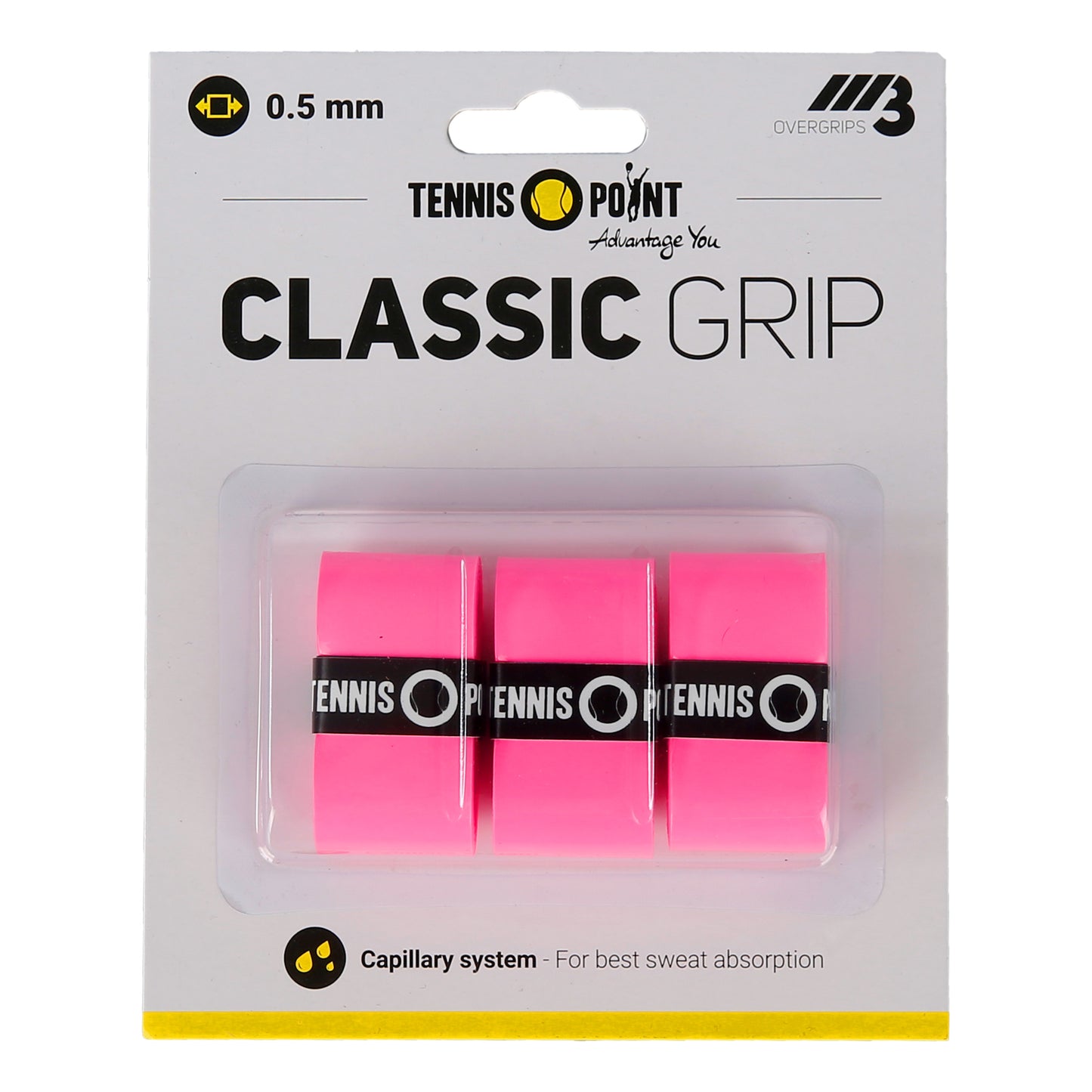 Tennis-Point Classic Grip Pack de 3 - pink