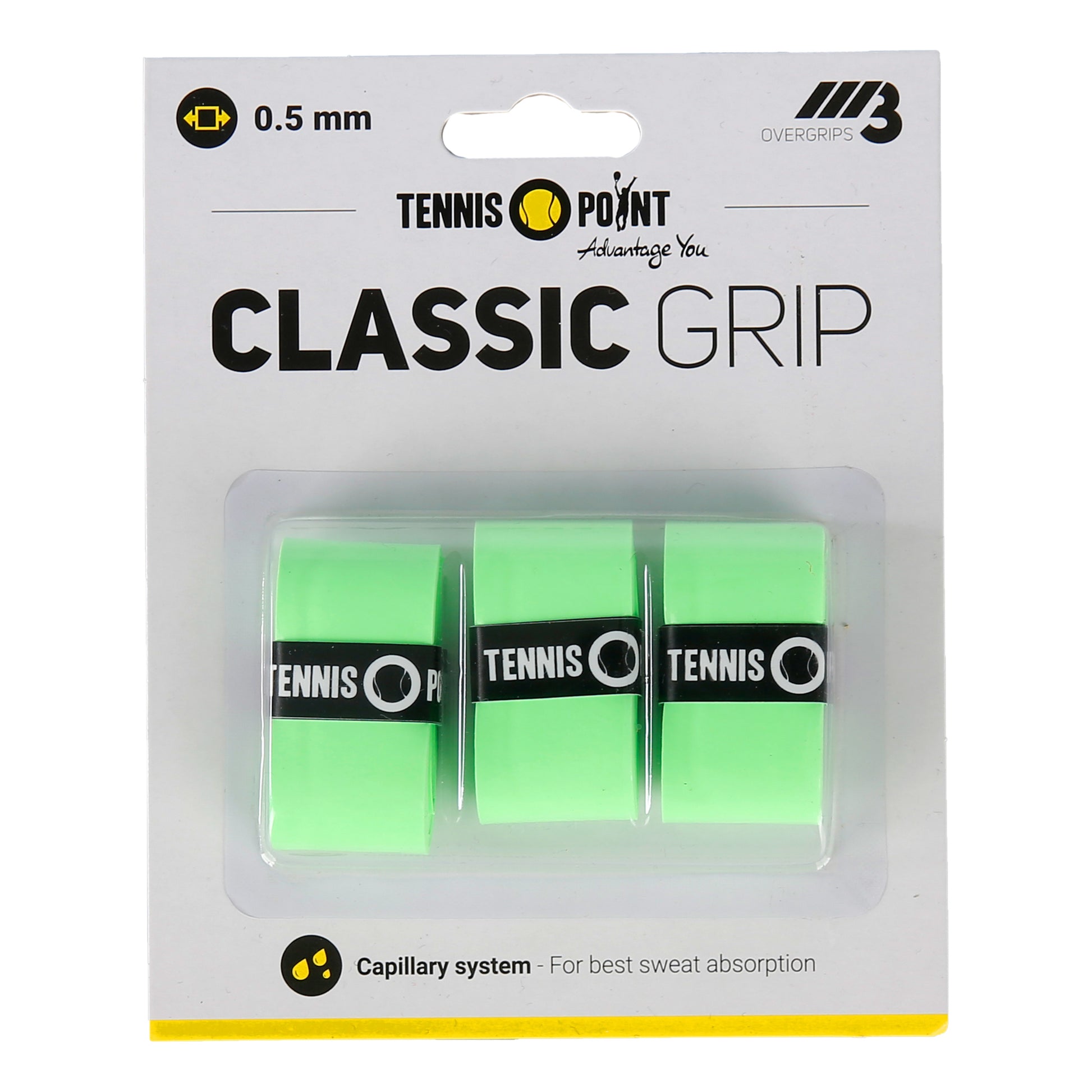 Tennis-Point Classic Grip Pack de 3 - vert