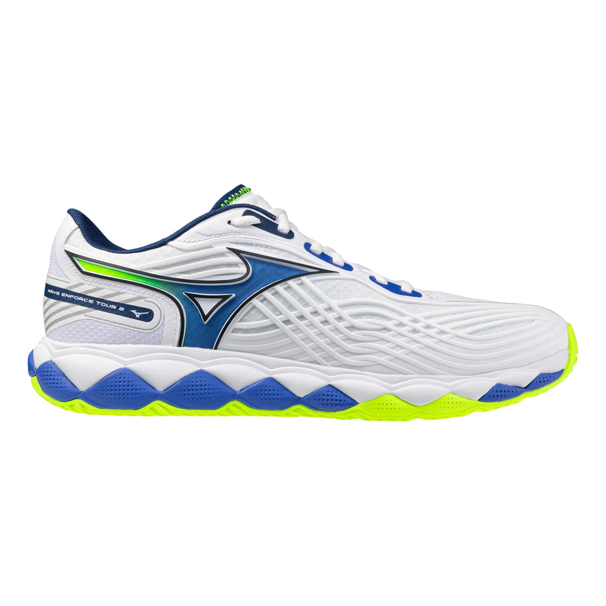 Mizuno Wave Enforce Tour 2 Chaussures toutes surfaces Hommes - blanc, jaune lemon