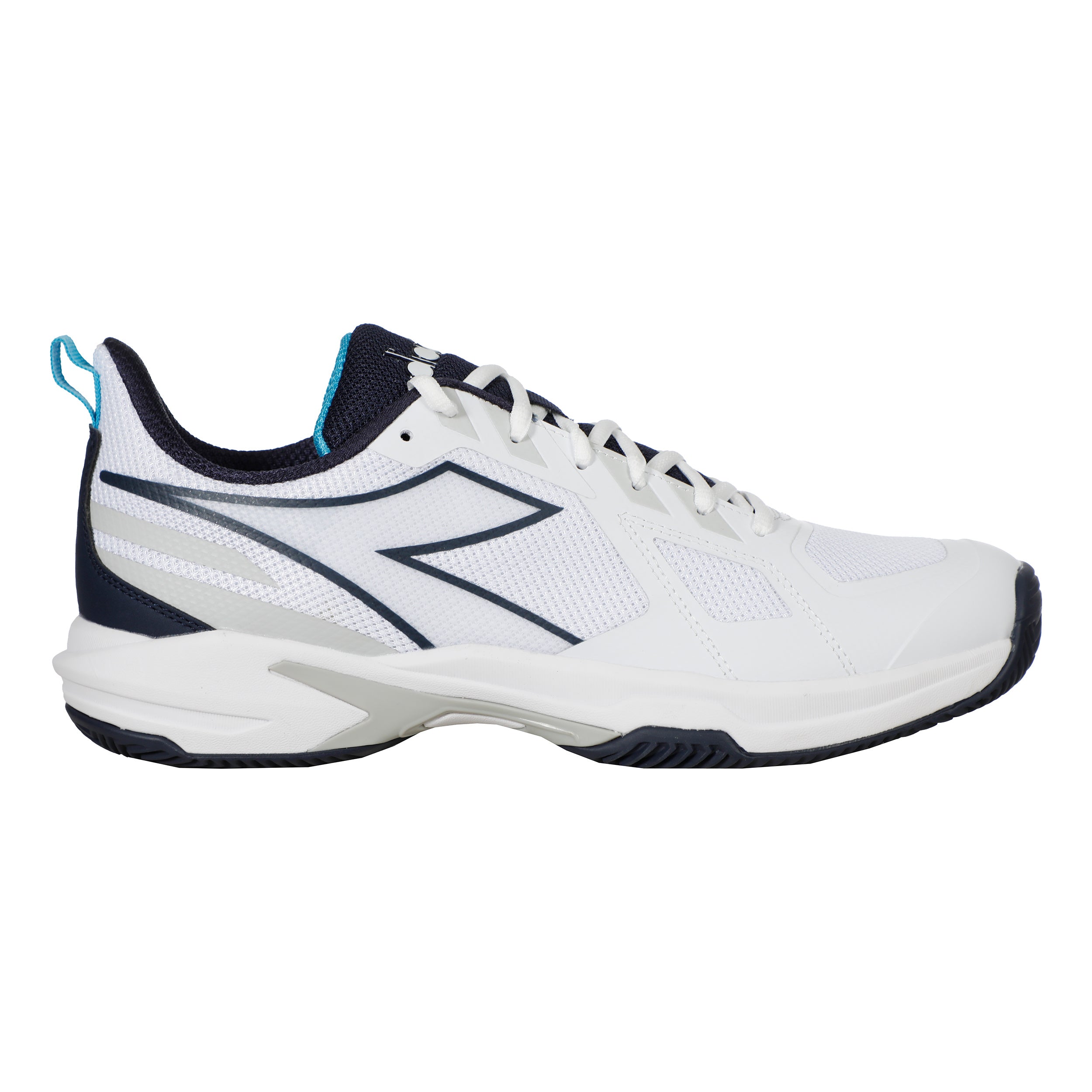 Diadora Trofeo 3 Chaussure Terre Battue Hommes-Blanc,Bleu Foncé