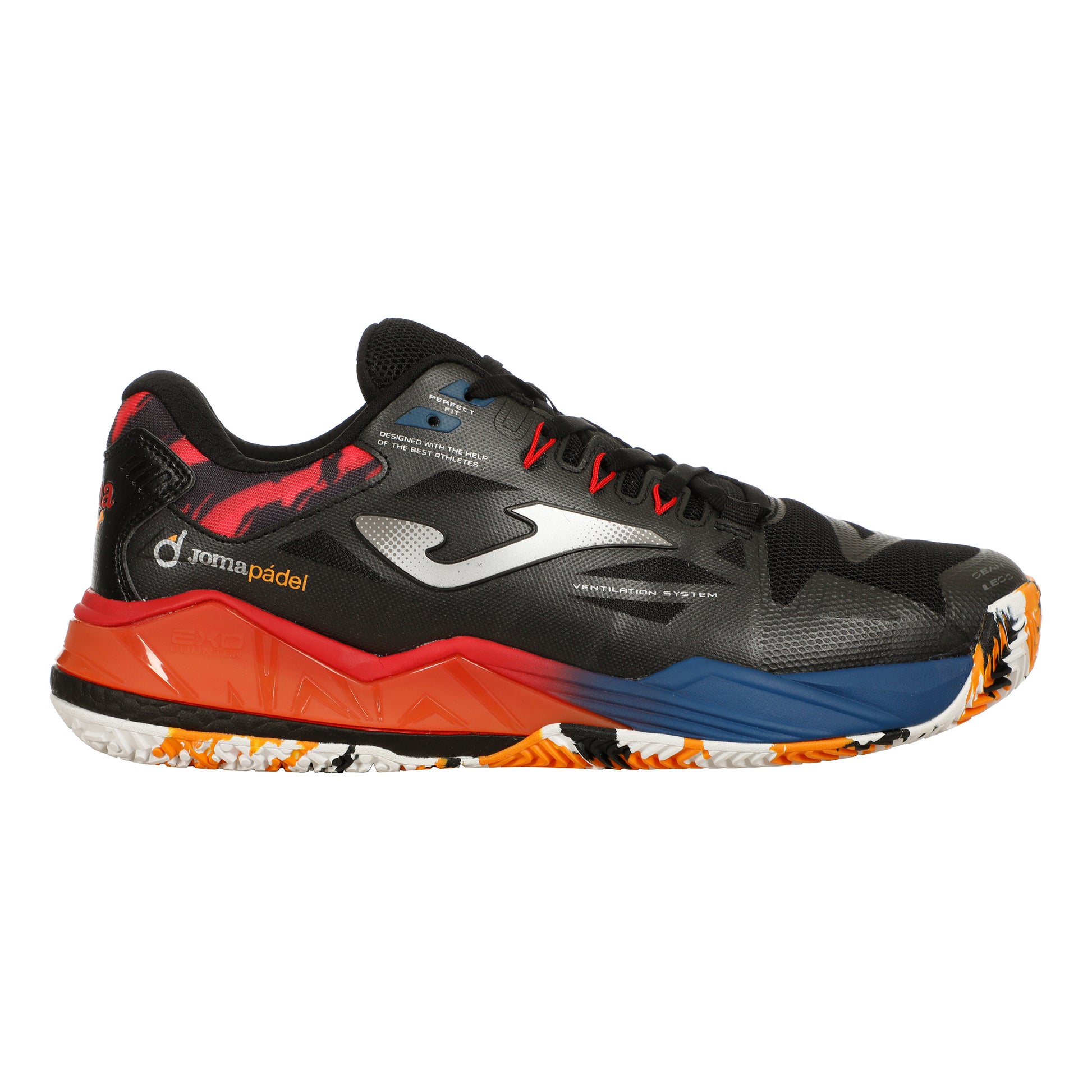 Joma Spin Chaussures padel Hommes - noir, orange