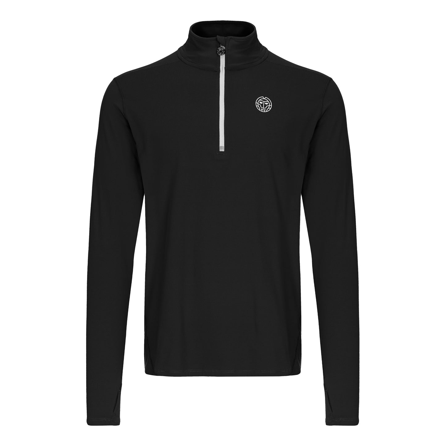 BIDI BADU Zac Tech Half Zip Haut manches longues Hommes - noir, blanc