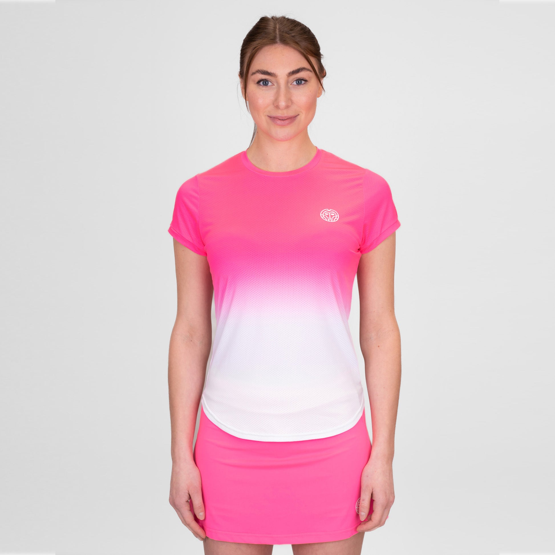 BIDI BADU Crew Gradiant T-shirt Femmes-Pink,Blanc