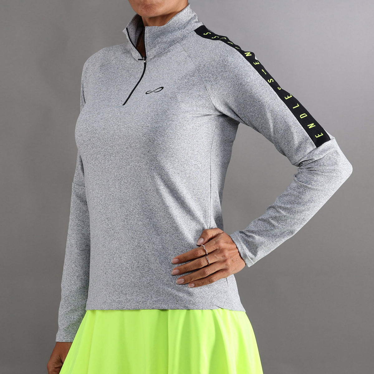 Endless Kirsch Iconic Ii Haut Manches Longues Femmes-Gris,Noir
