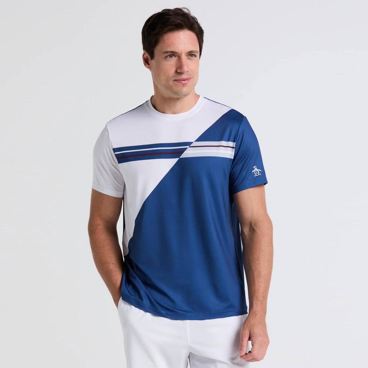 Original Penguin Performance Crew T-shirt Hommes-Bleu,Blanc