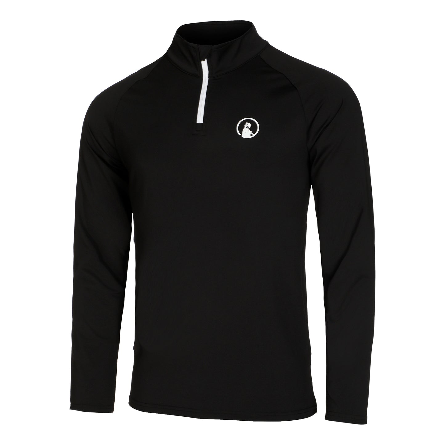 Quiet Please Big Serve 1/4 Zip Haut Manches Longues Hommes-Noir,Blanc
