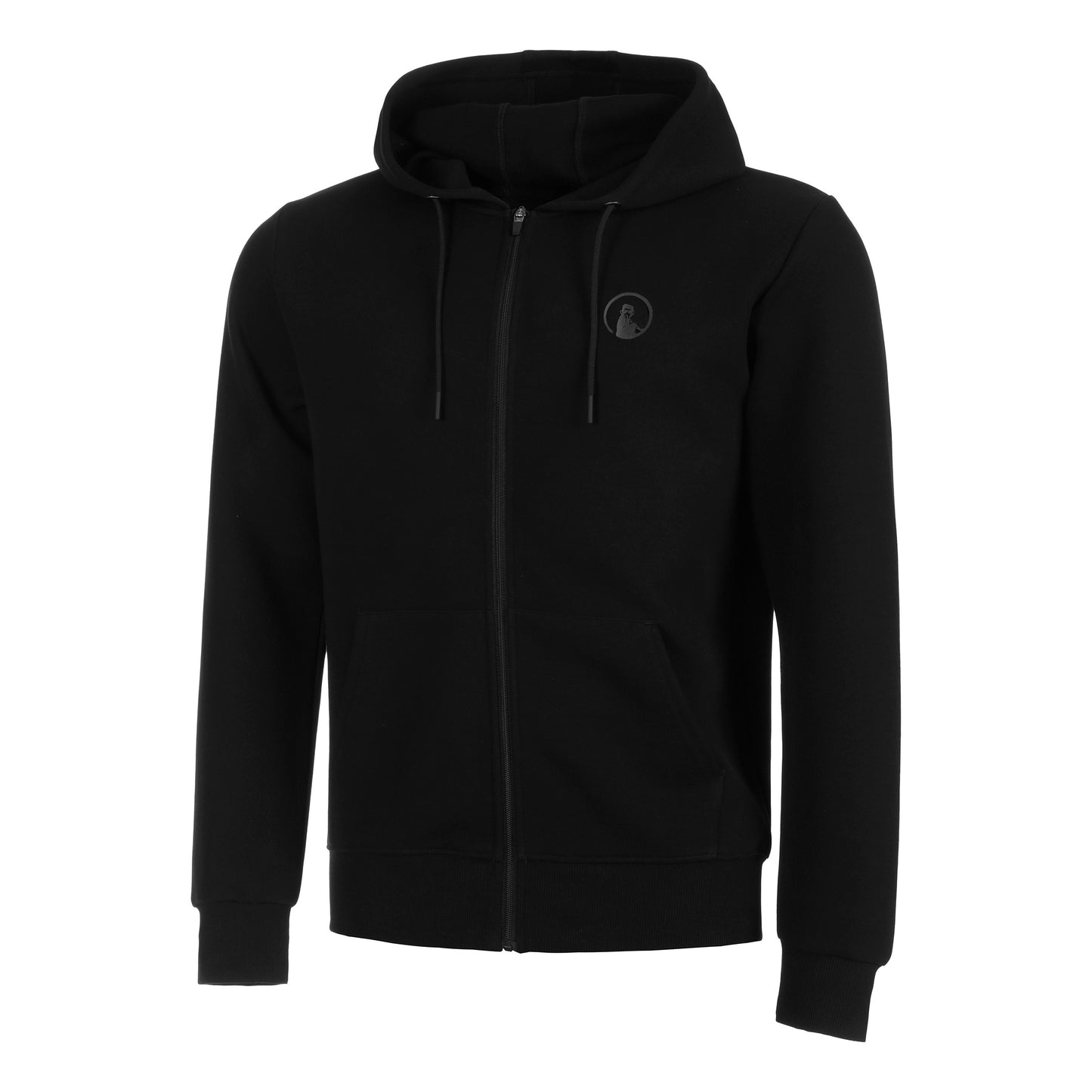 Quiet Please Tonal Core Zip Gilet En Coton Hommes-Noir