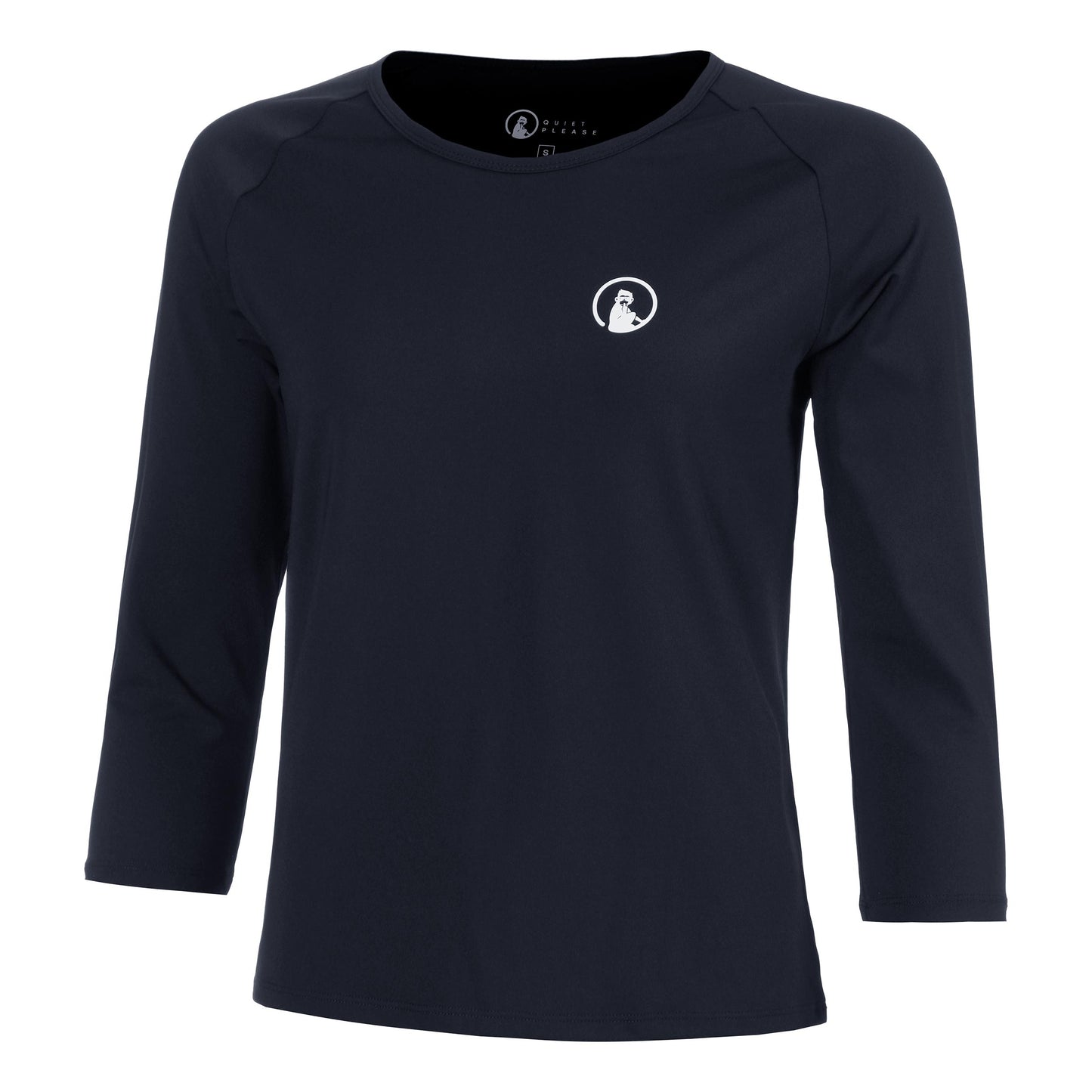 Quiet Please Mixed Haut Manches Longues Femmes-Bleu Foncé