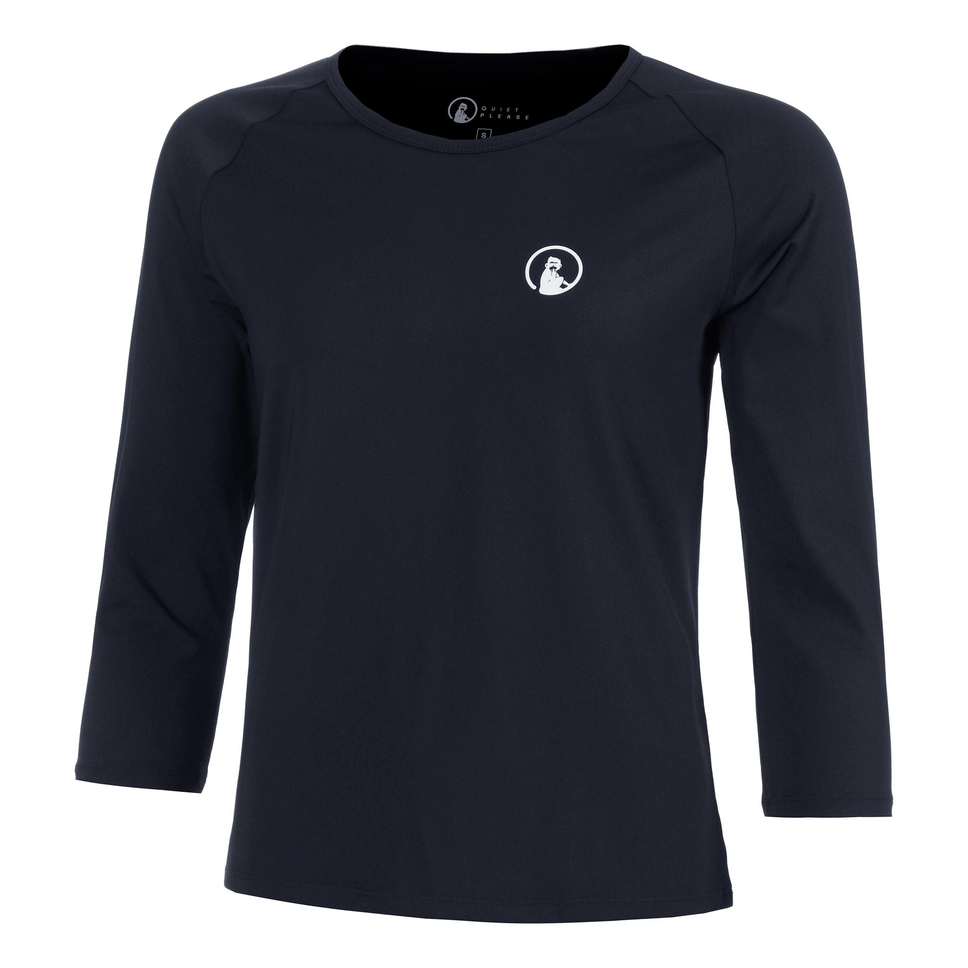Quiet Please Mixed Haut Manches Longues Femmes-Bleu Foncé