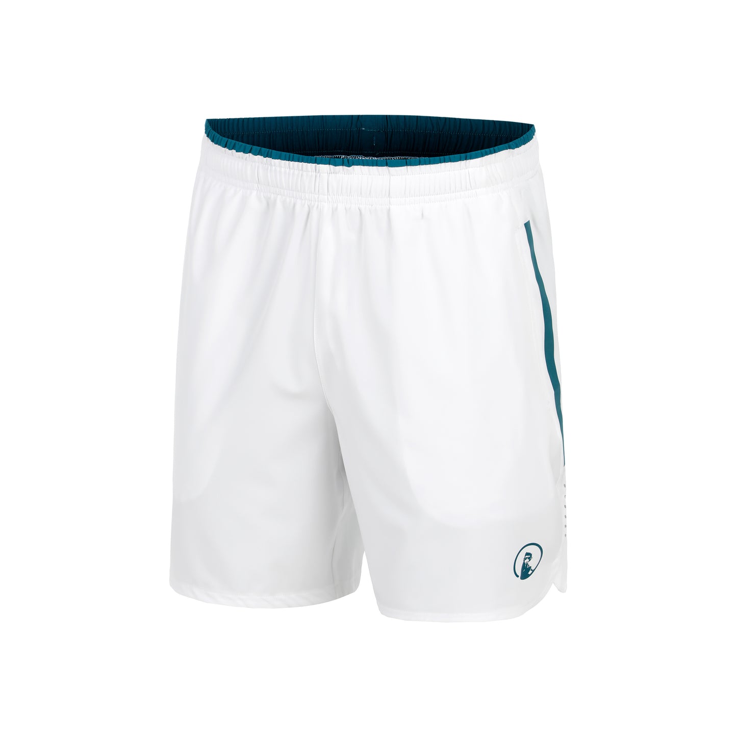 Quiet Please Create Drop 7in Shorts Hommes-Blanc,Bleu Petrol