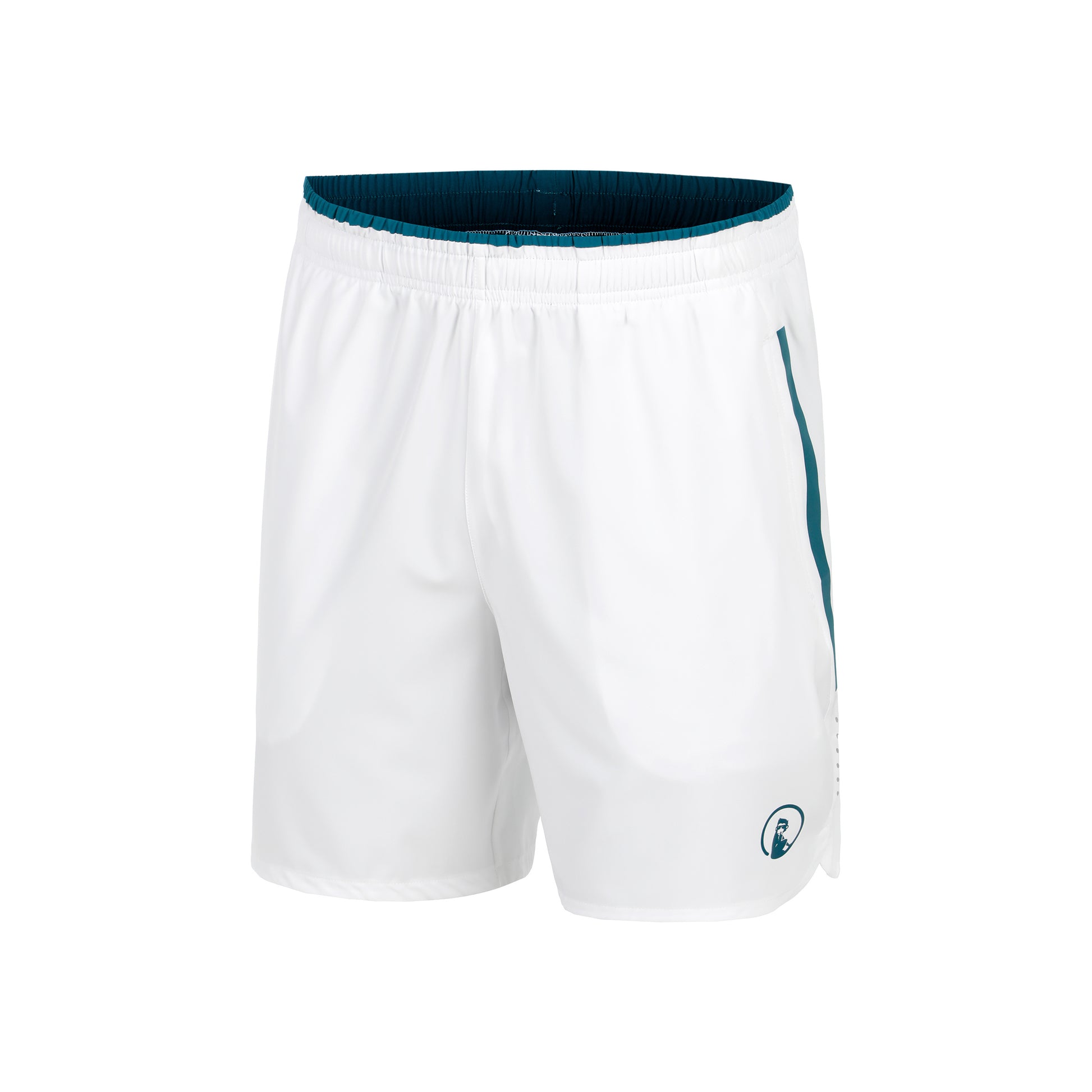 Quiet Please Create Drop 7in Shorts Hommes-Blanc,Bleu Petrol